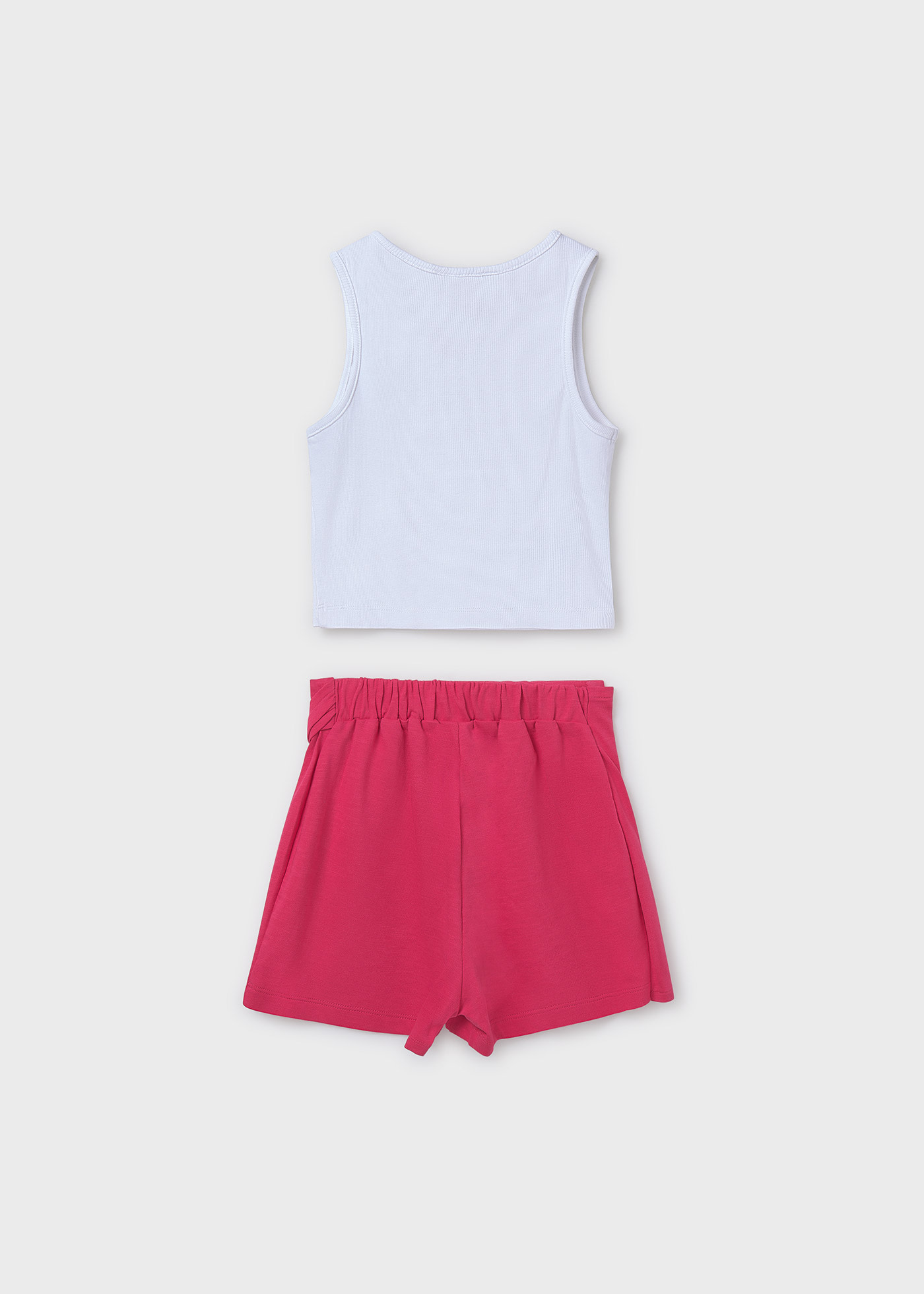 Girl Ribbed T-Shirt and Skort Set