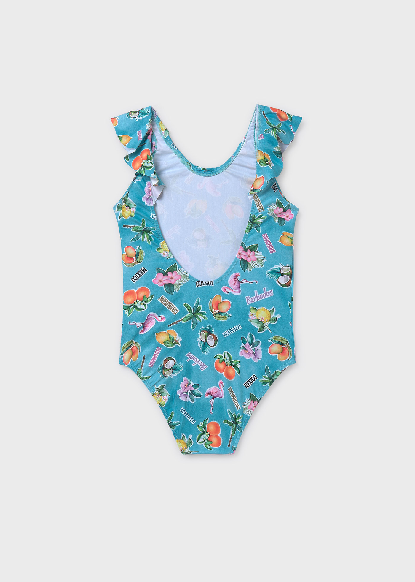 Girl print ruffle swimsuit