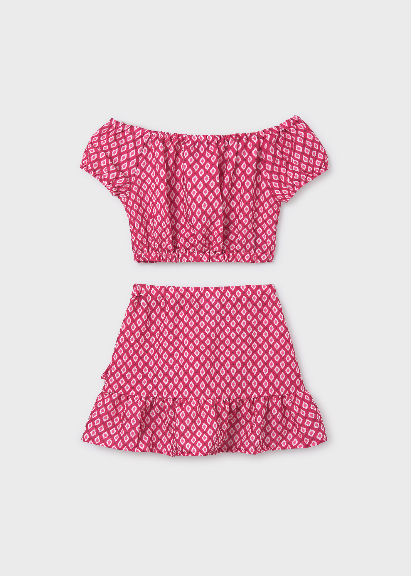 Set fusta si top imprimat fata