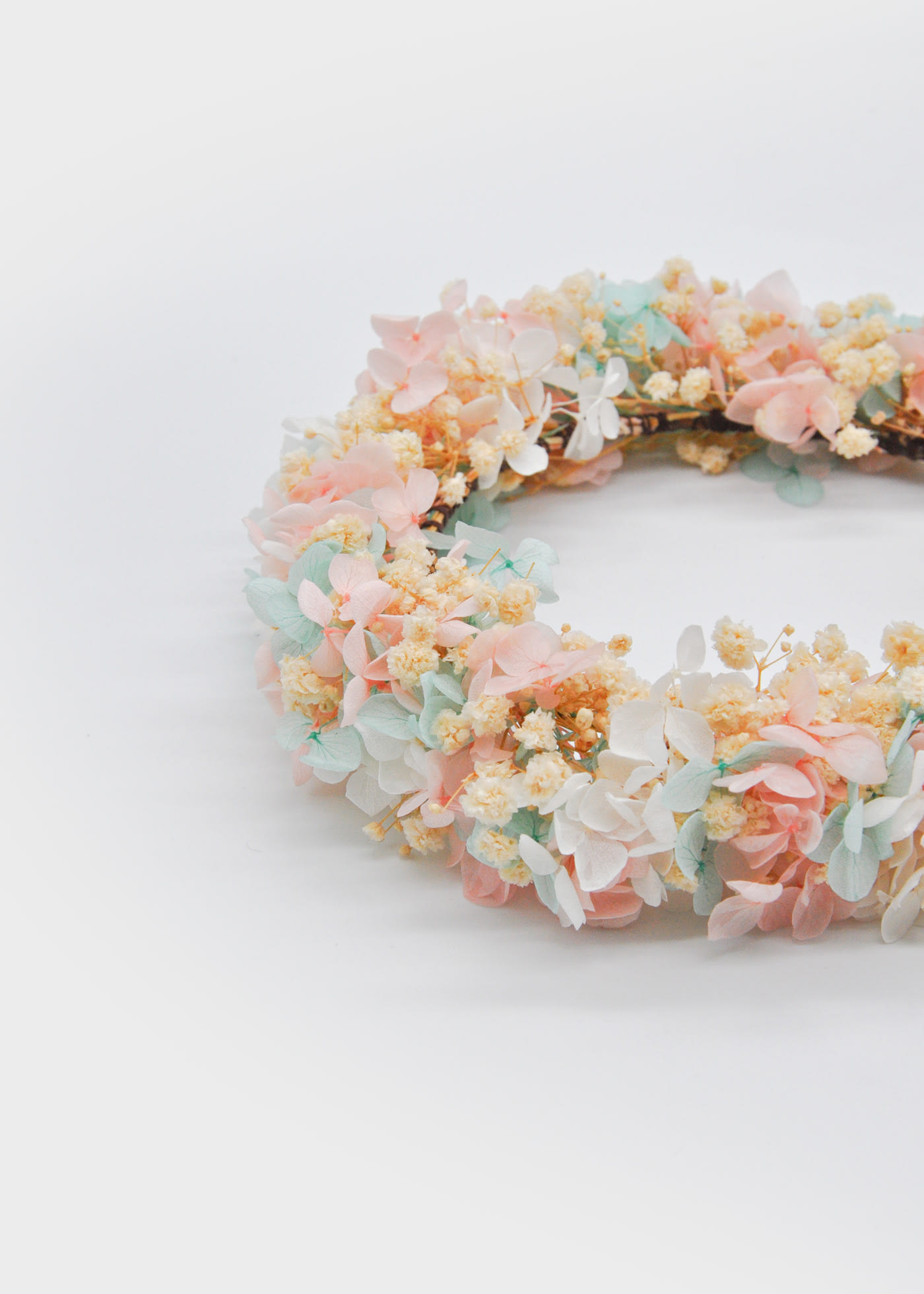 Couronne de communion avec fleurs conservées fille