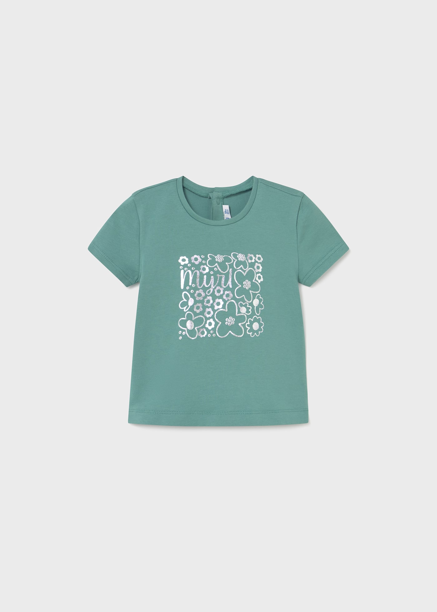 Baby basic t-shirt with metallic drawing