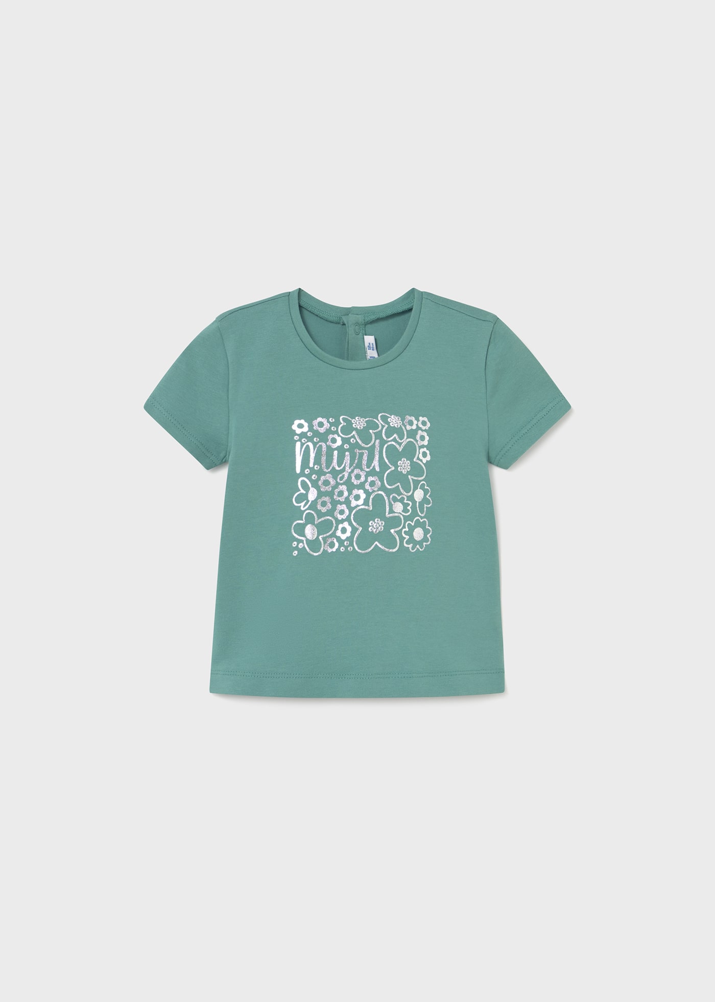 Tricou basic cu model metalizat bebe