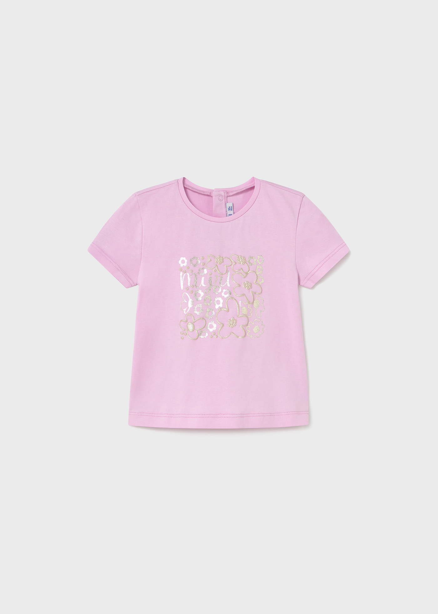 Baby basic t-shirt with metallic drawing