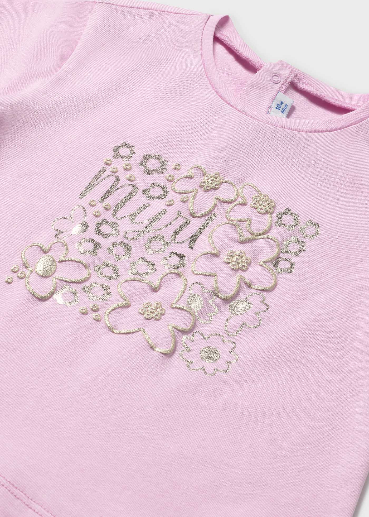 Tricou basic cu model metalizat bebe