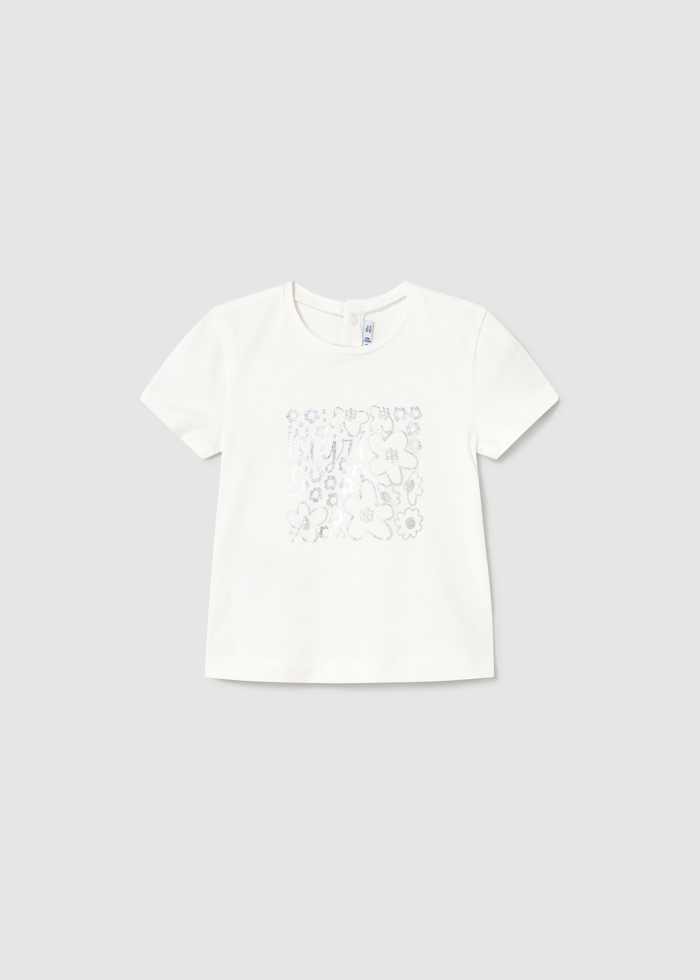 Baby basic t-shirt with metallic drawing