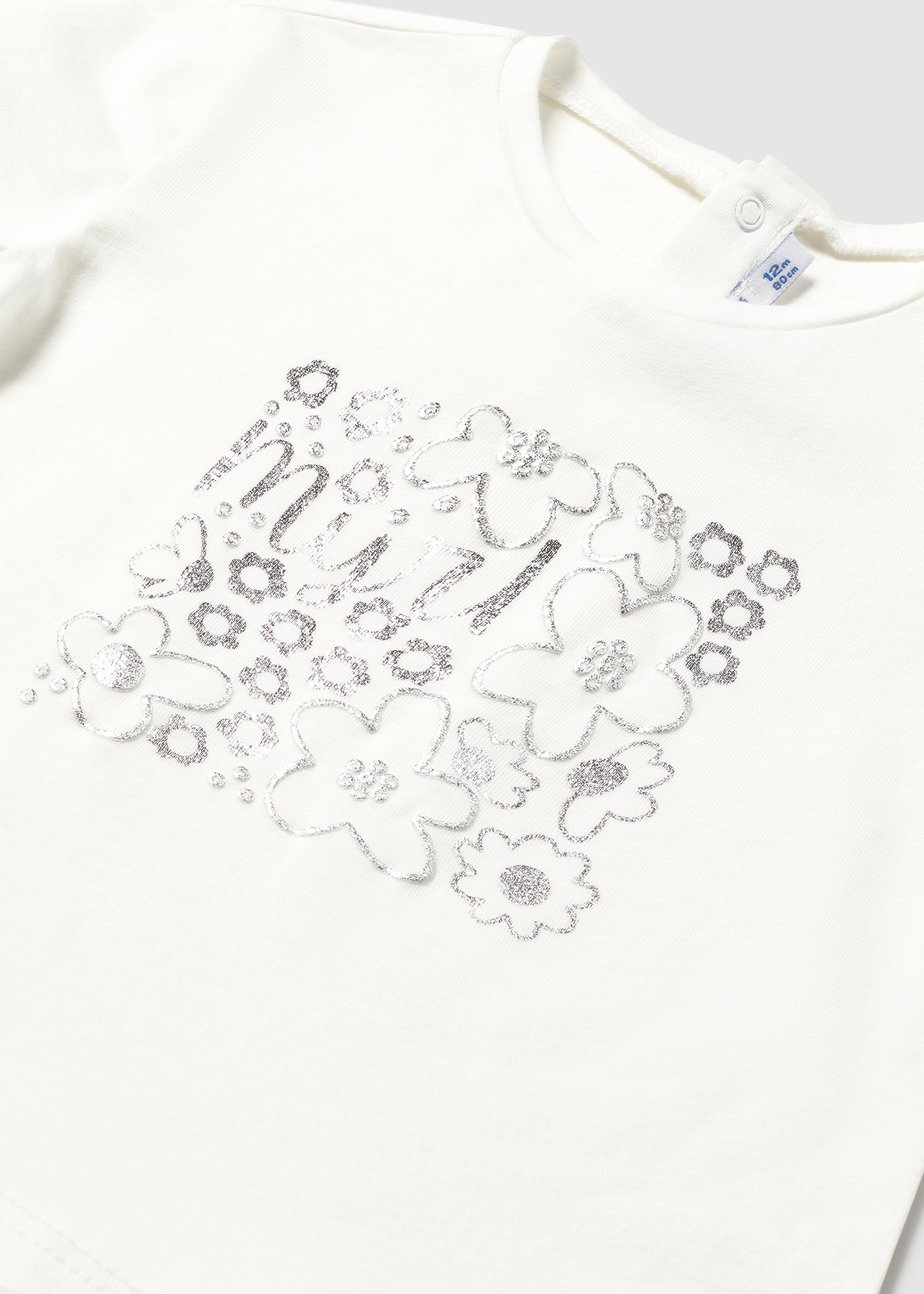 Baby basic t-shirt with metallic drawing