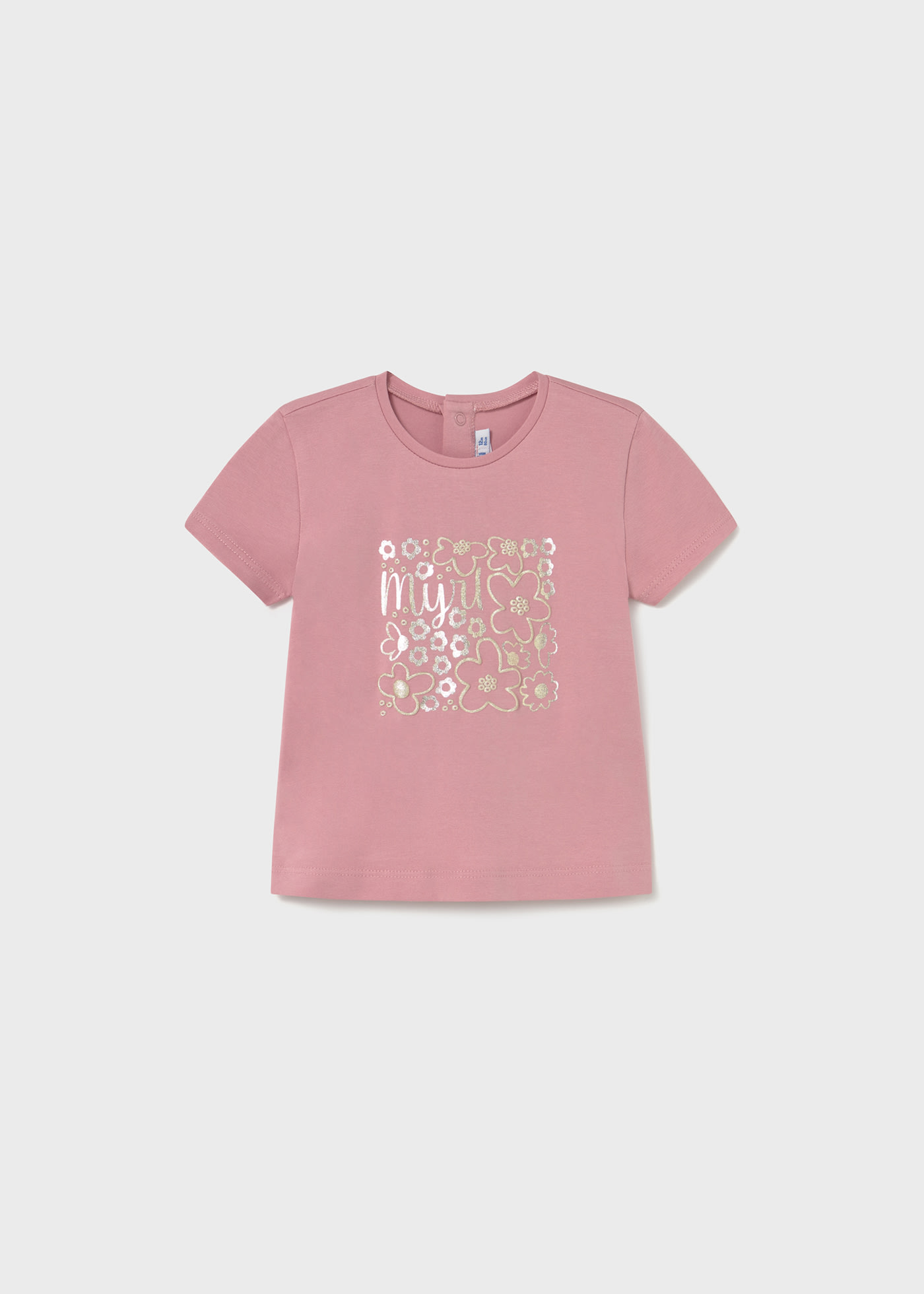 Baby basic t-shirt with metallic drawing