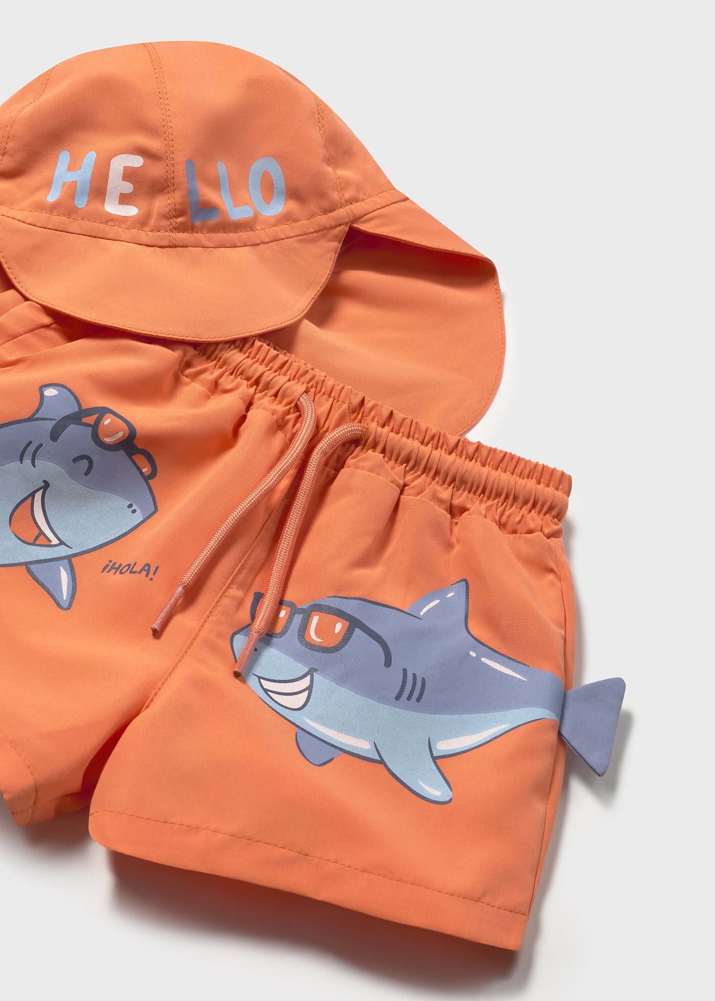 Conjunto bañador y gorra interactivos protección solar bebé
