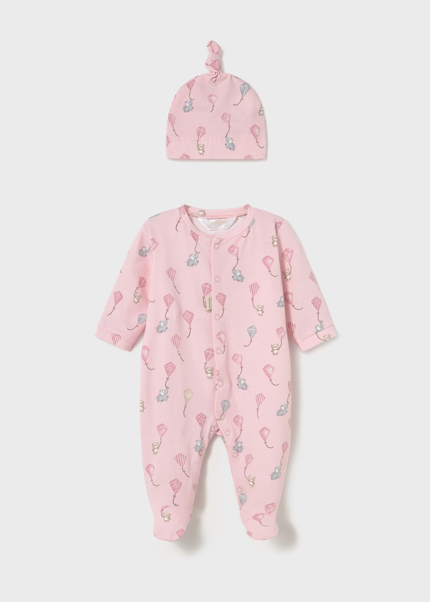 Pijama lunga cu palarie nou-nascut