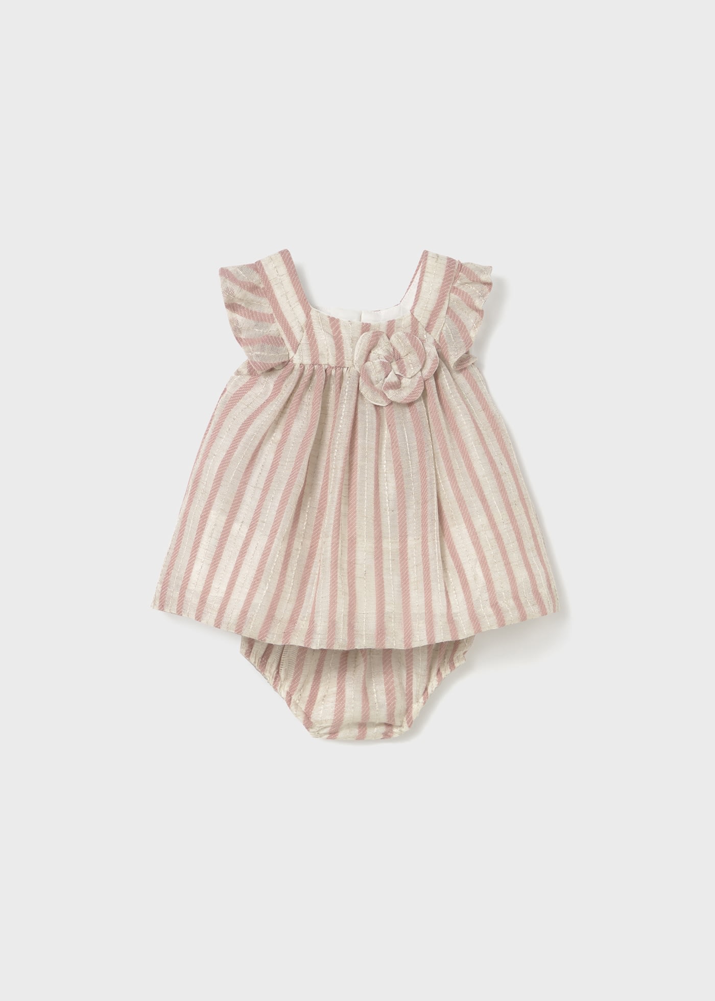 Newborn Striped Linen Dress with Bloomers