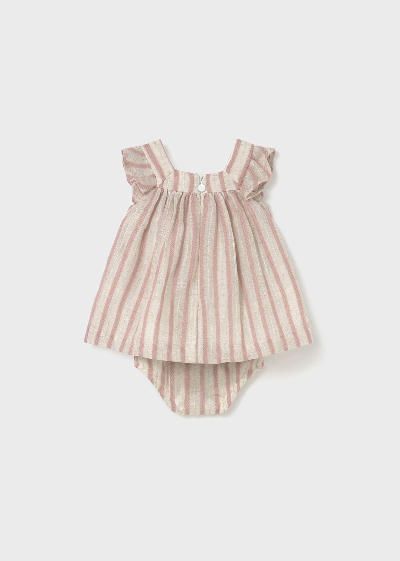 Rochie cu chilotei dungi din in nou-nascut