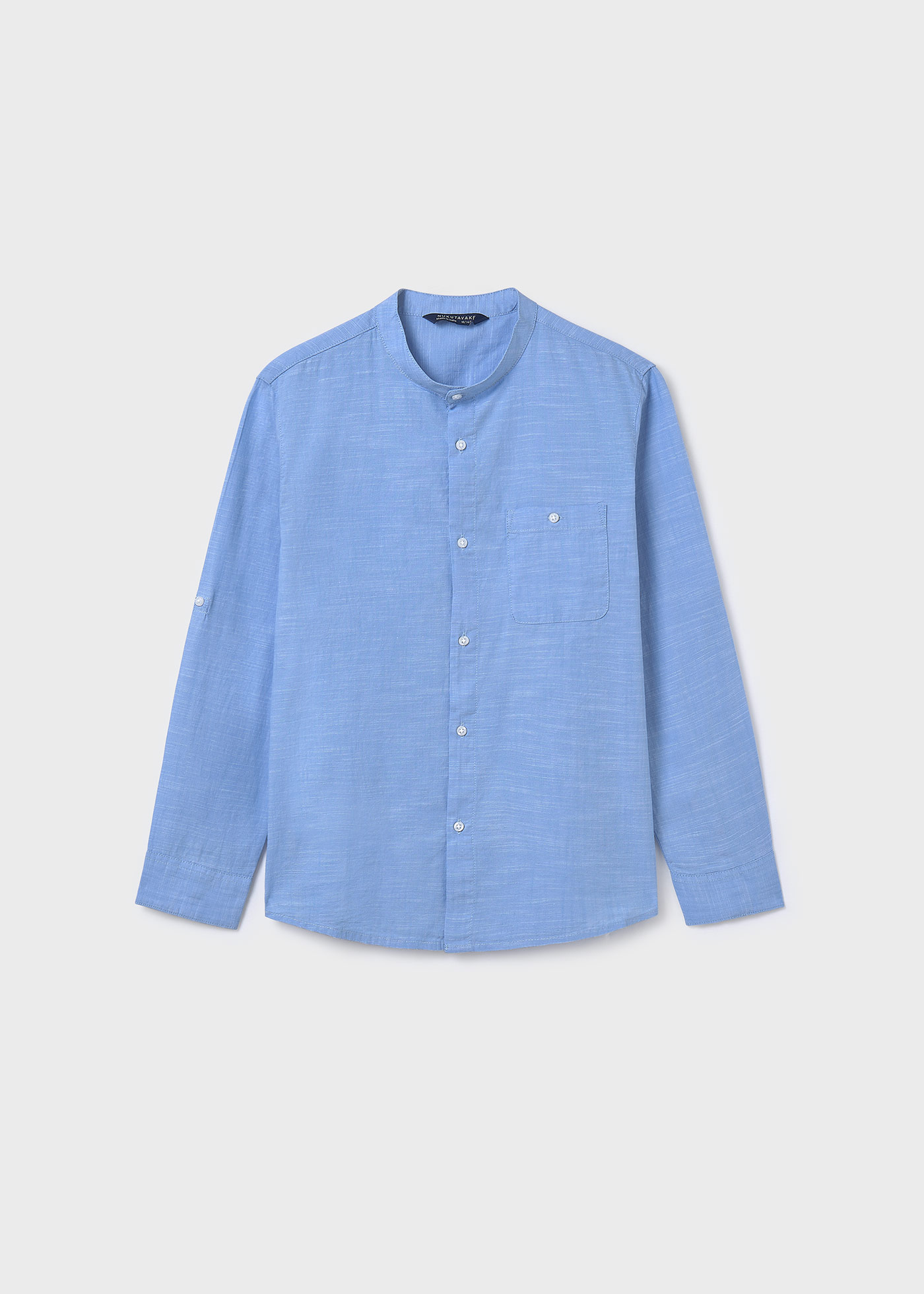 Boy Long Sleeve Band-Collar Shirt