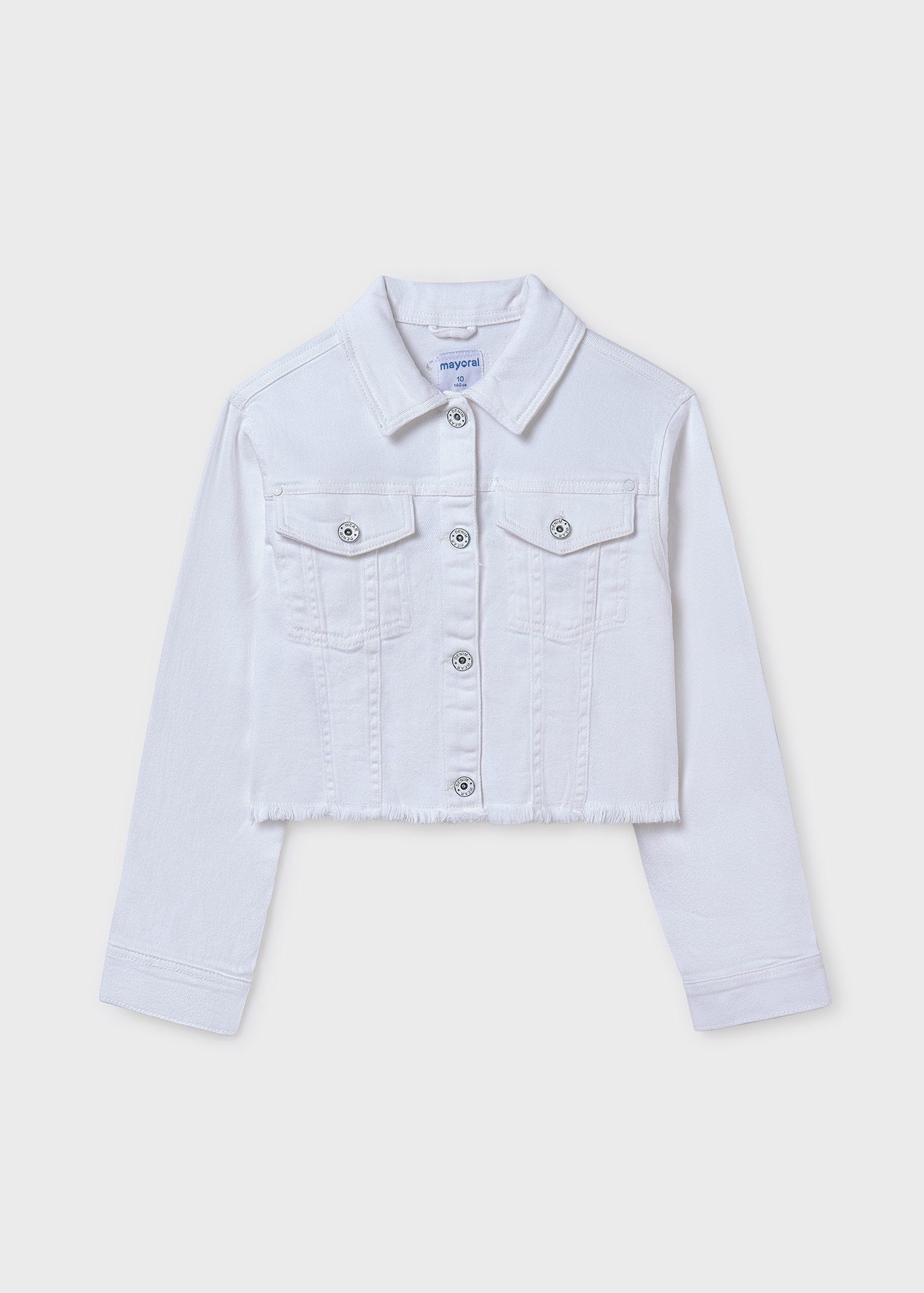 Giubbotto orlo sfrangiato twill ragazza