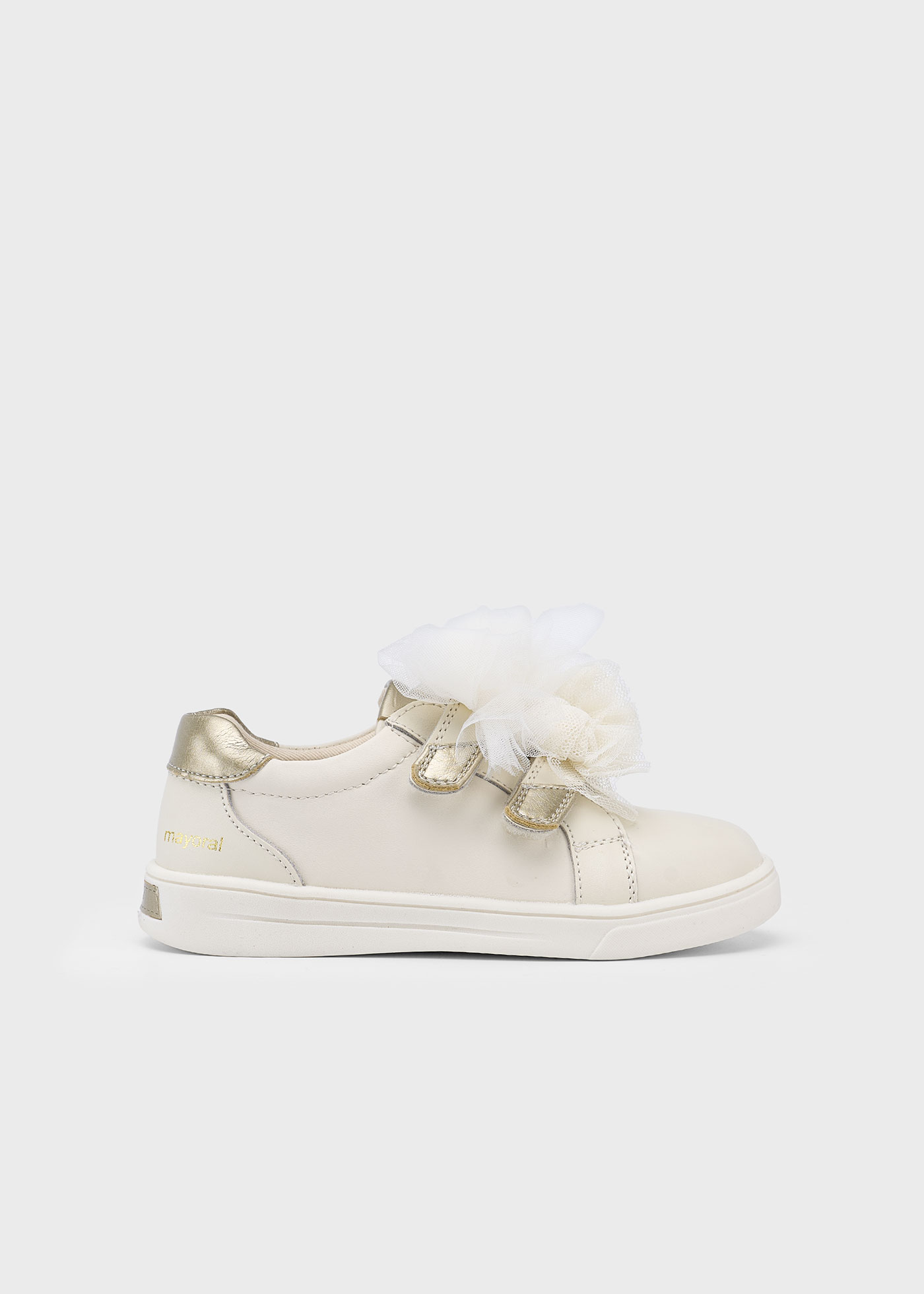 Girl leather bow trainers