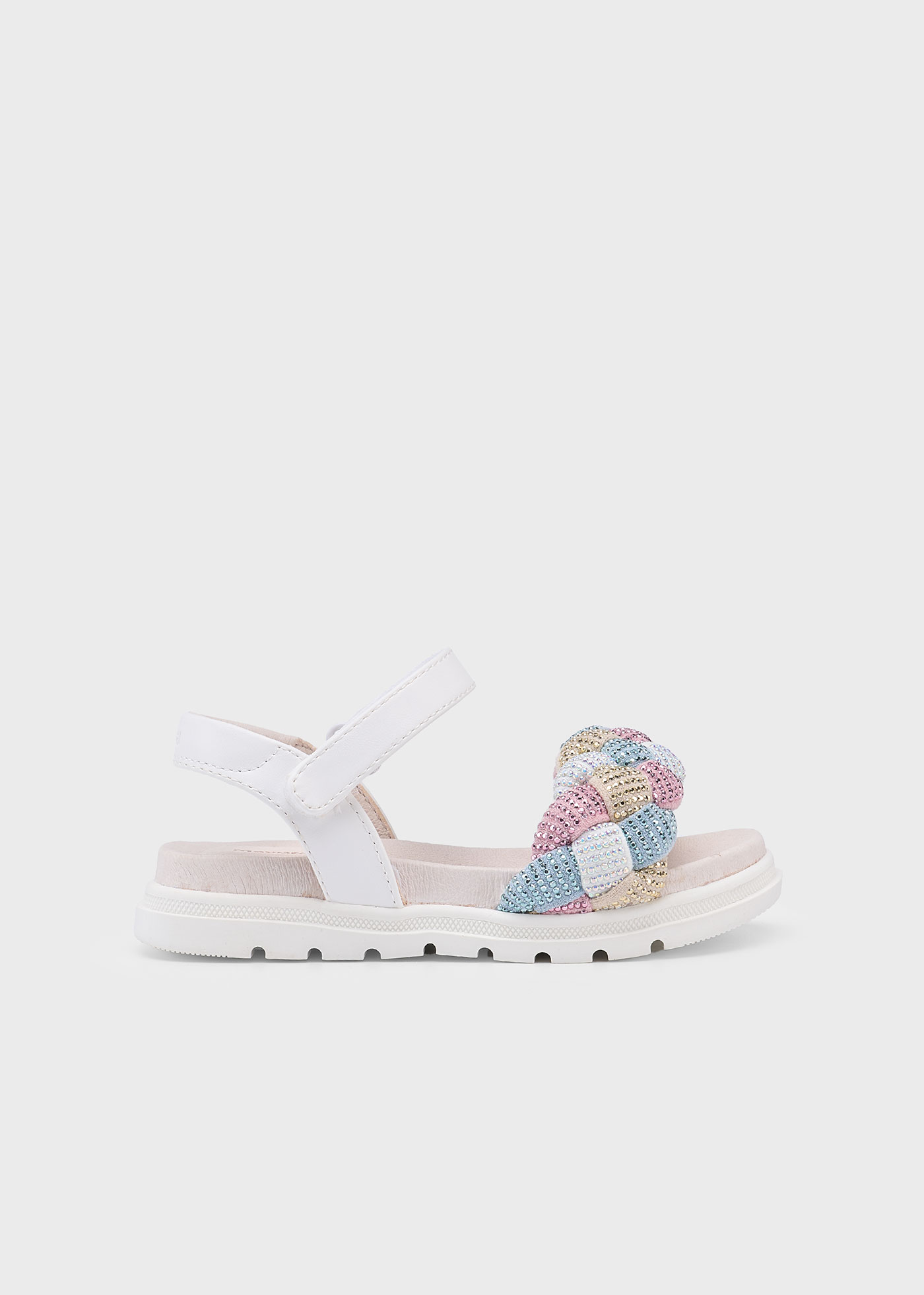 Girl decorative braided sandals