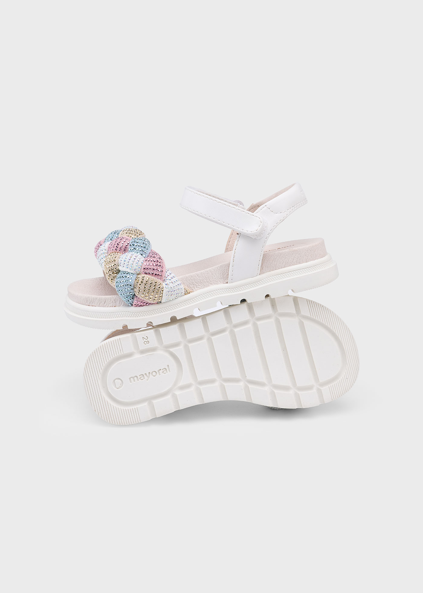 Girl decorative braided sandals