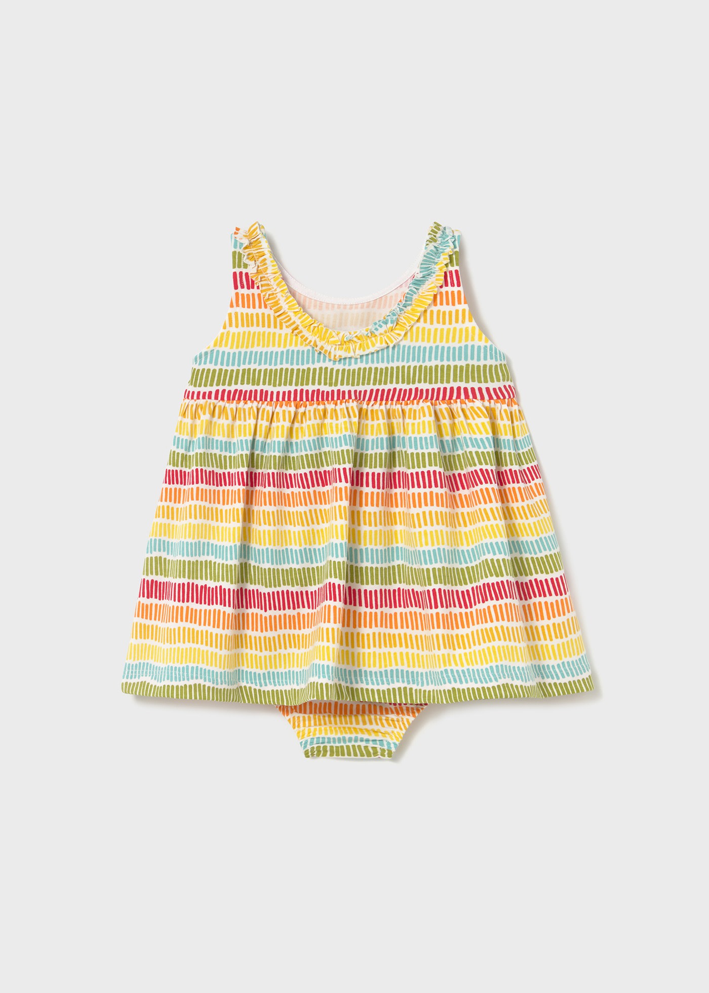 Vestito con copri pannolino stampato neonata