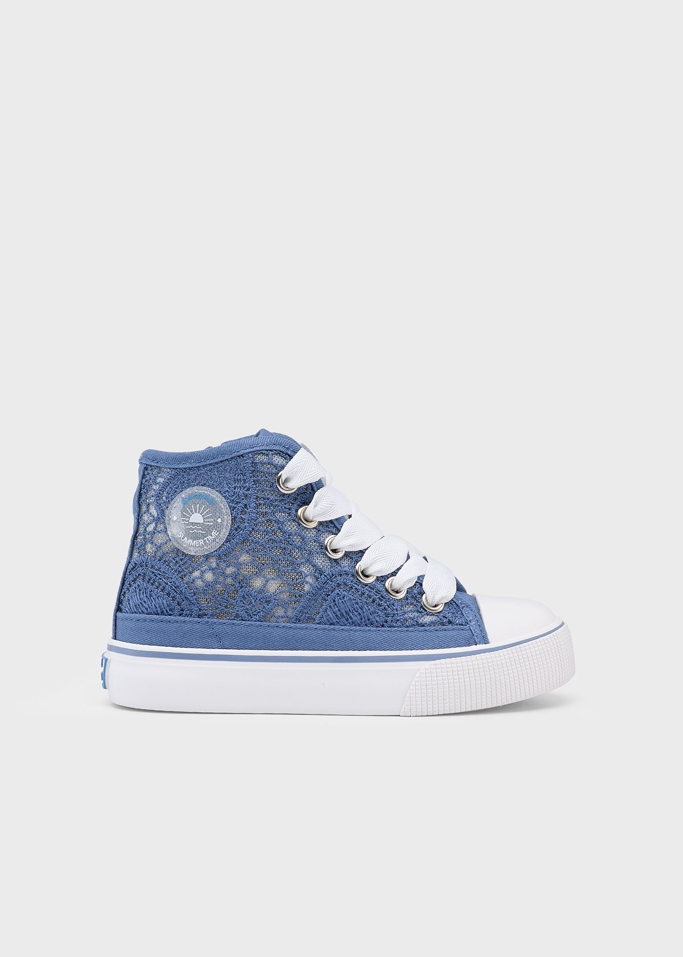 Girl openwork high top trainers