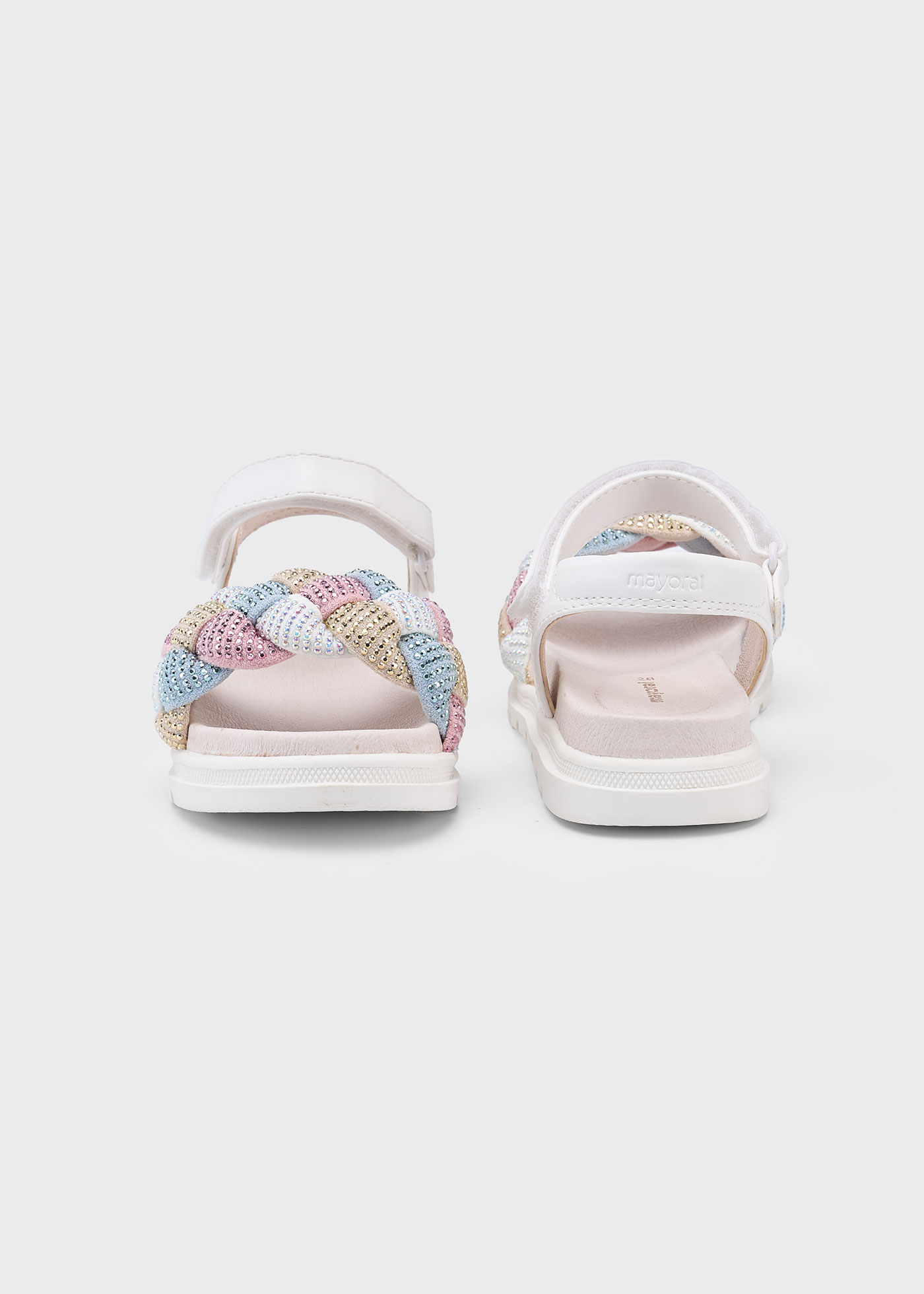 Girl decorative braided sandals