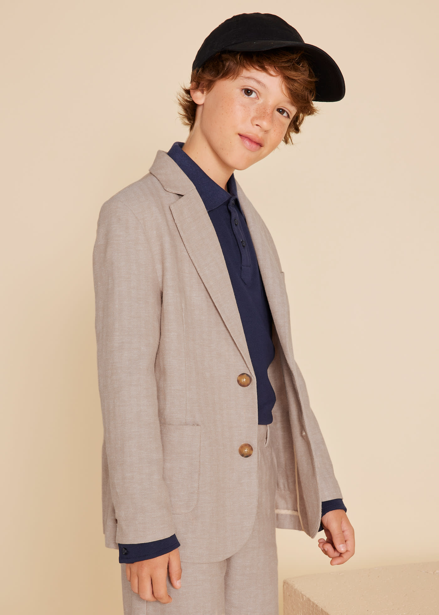 Eleganter Blazer mit Leinenanteil Teenager Jungen