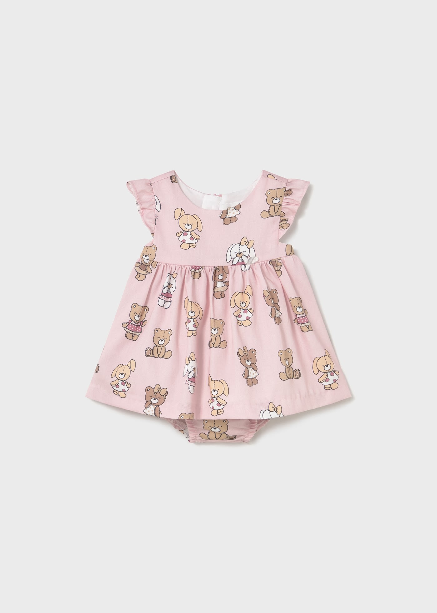 Newborn girl print dress with nappy cover