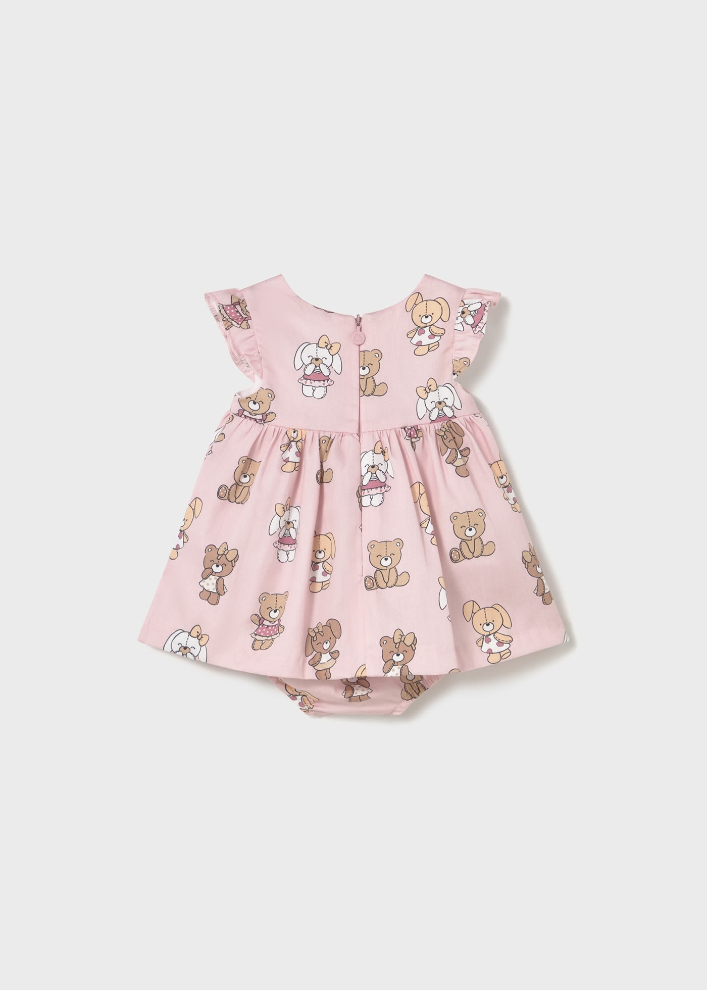 Newborn girl print dress with nappy cover