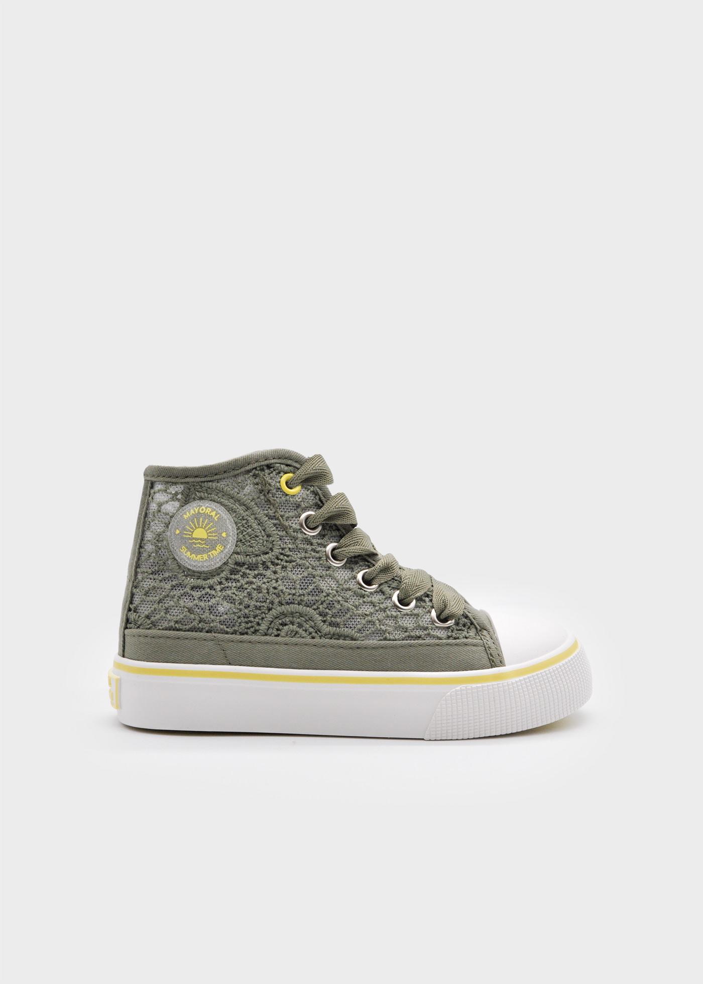 Girl Openwork High-Top Sneakers