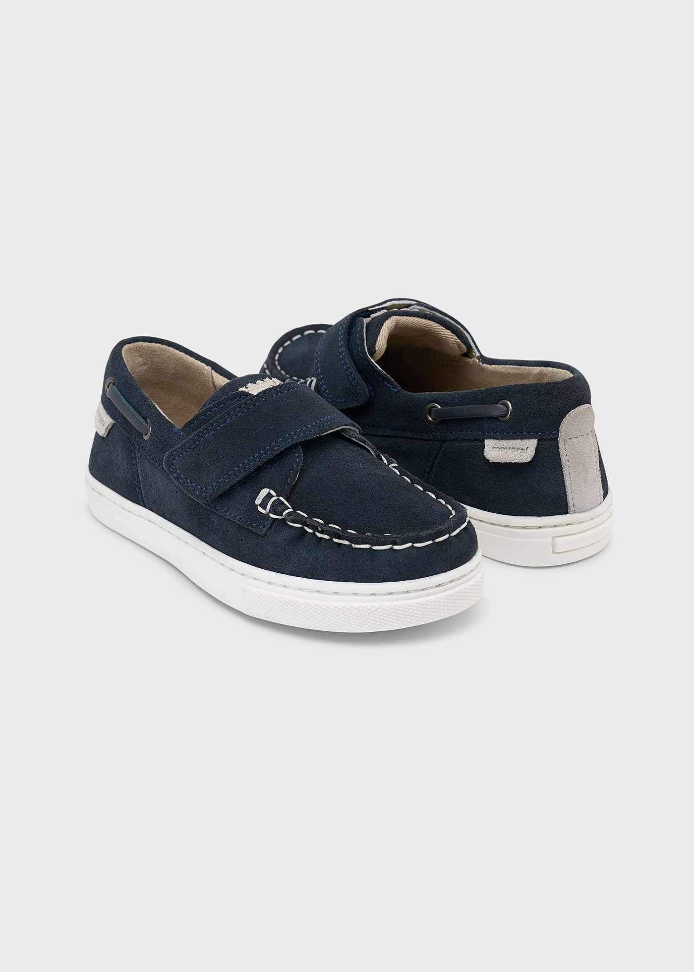 Scarpe modello nautico crosta di pelle casual bambino