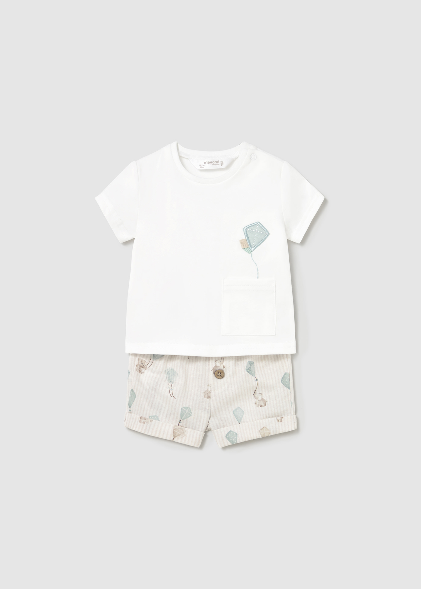 Newborn boy printed shorts and t-shirt set