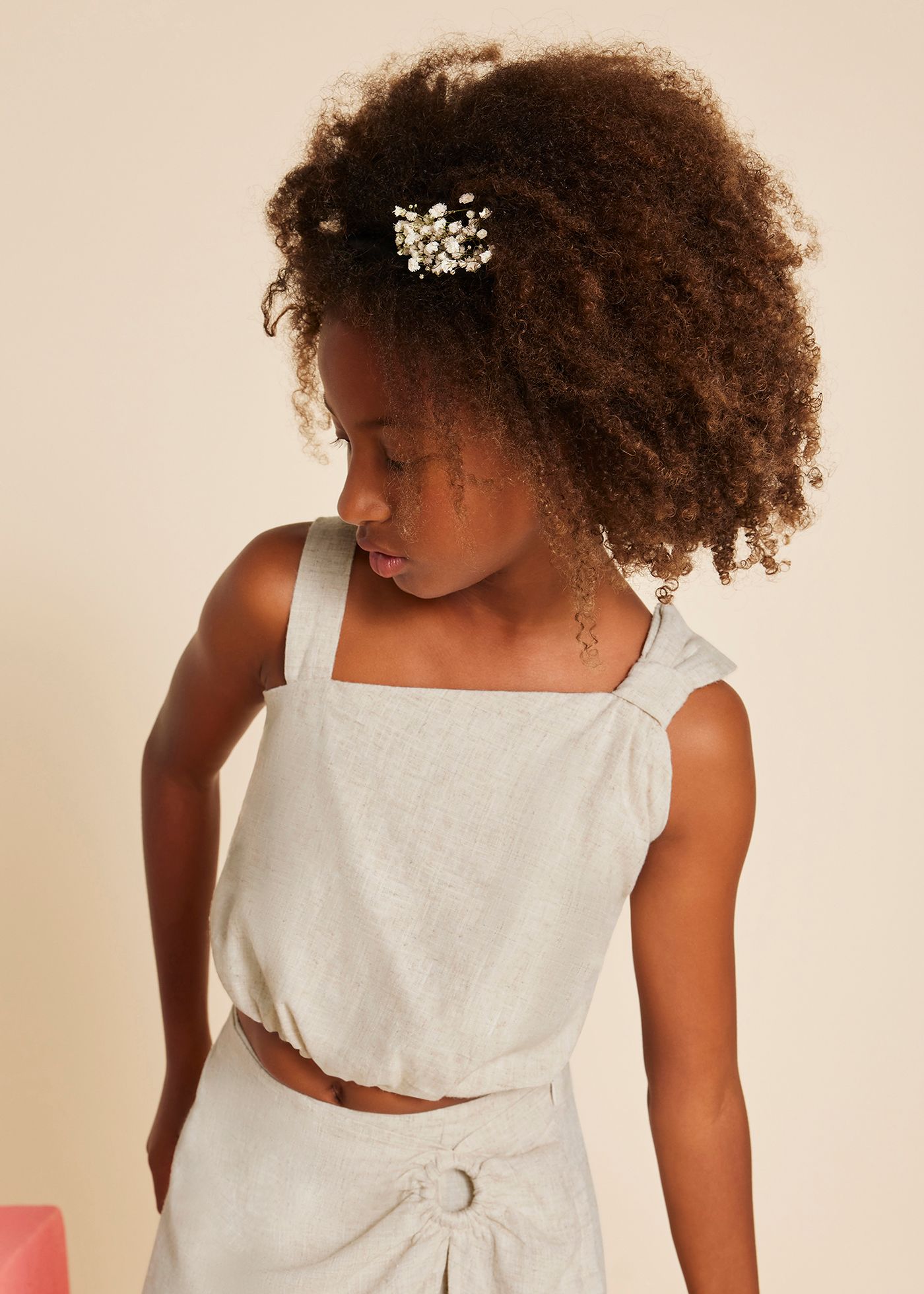 Girl Asymmetrical Top with Bow