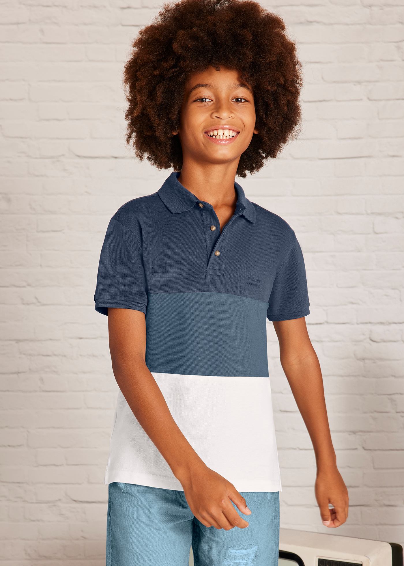 Boy block colour polo shirt