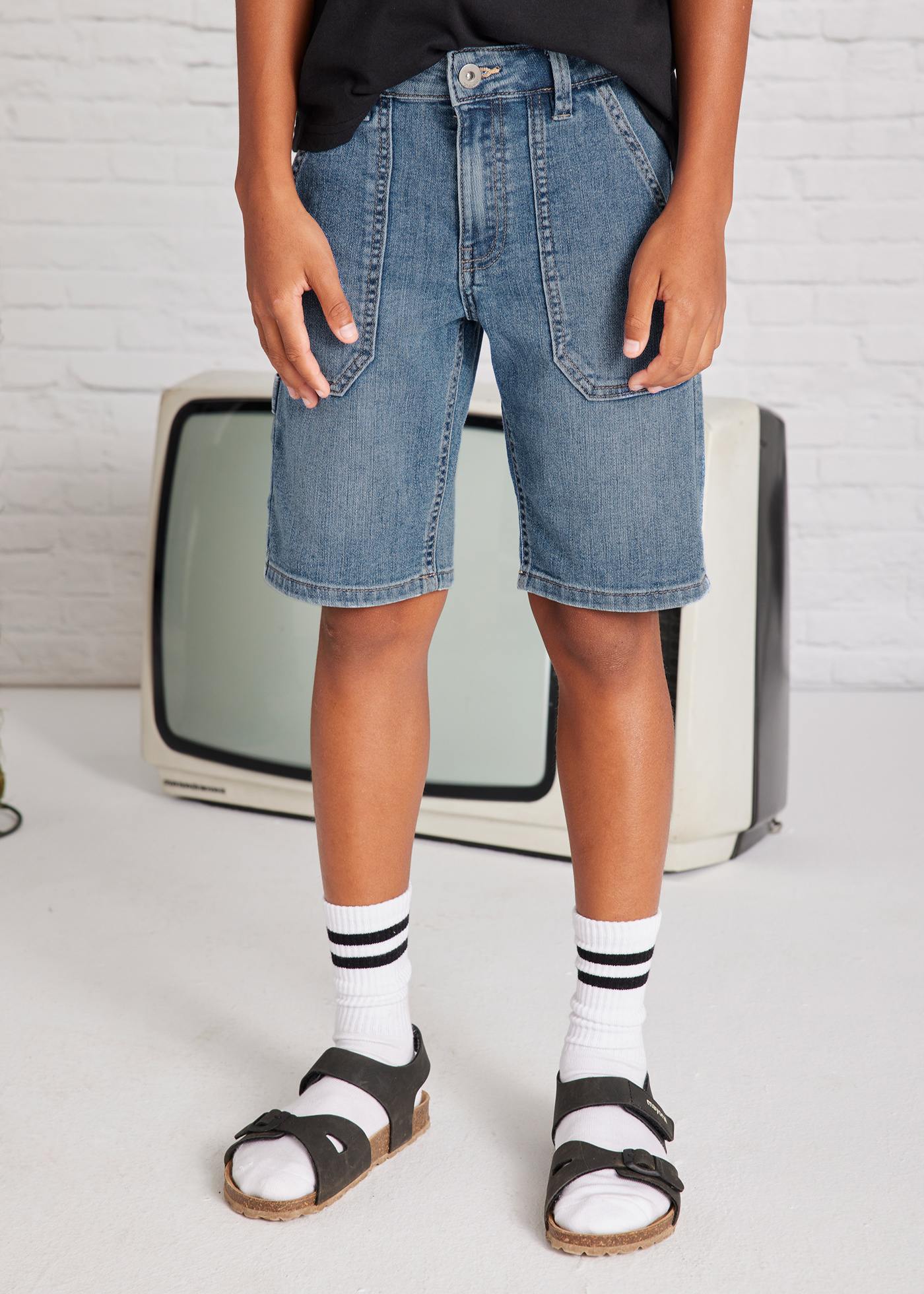 Bermuda jeans maxitasche ragazzo