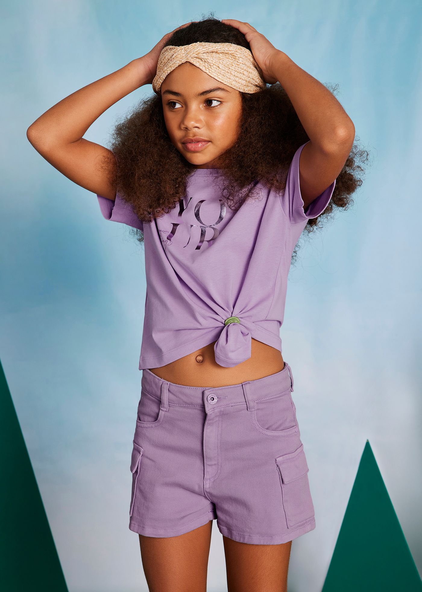 Pantaloncino cargo twill ragazza