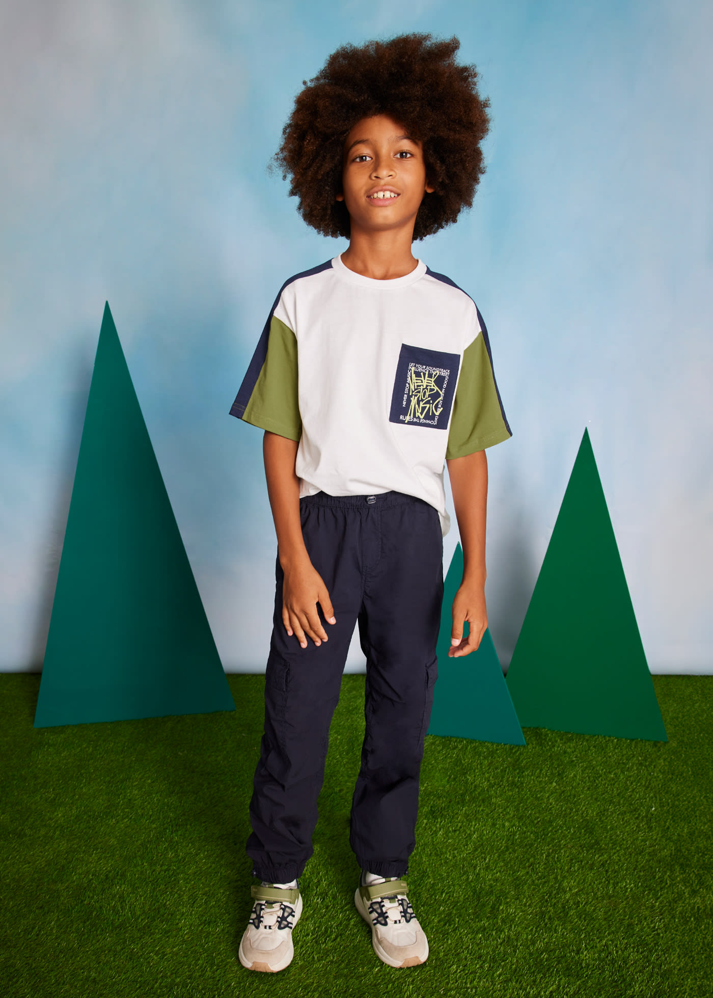 Pantaloni cargo largi baiat