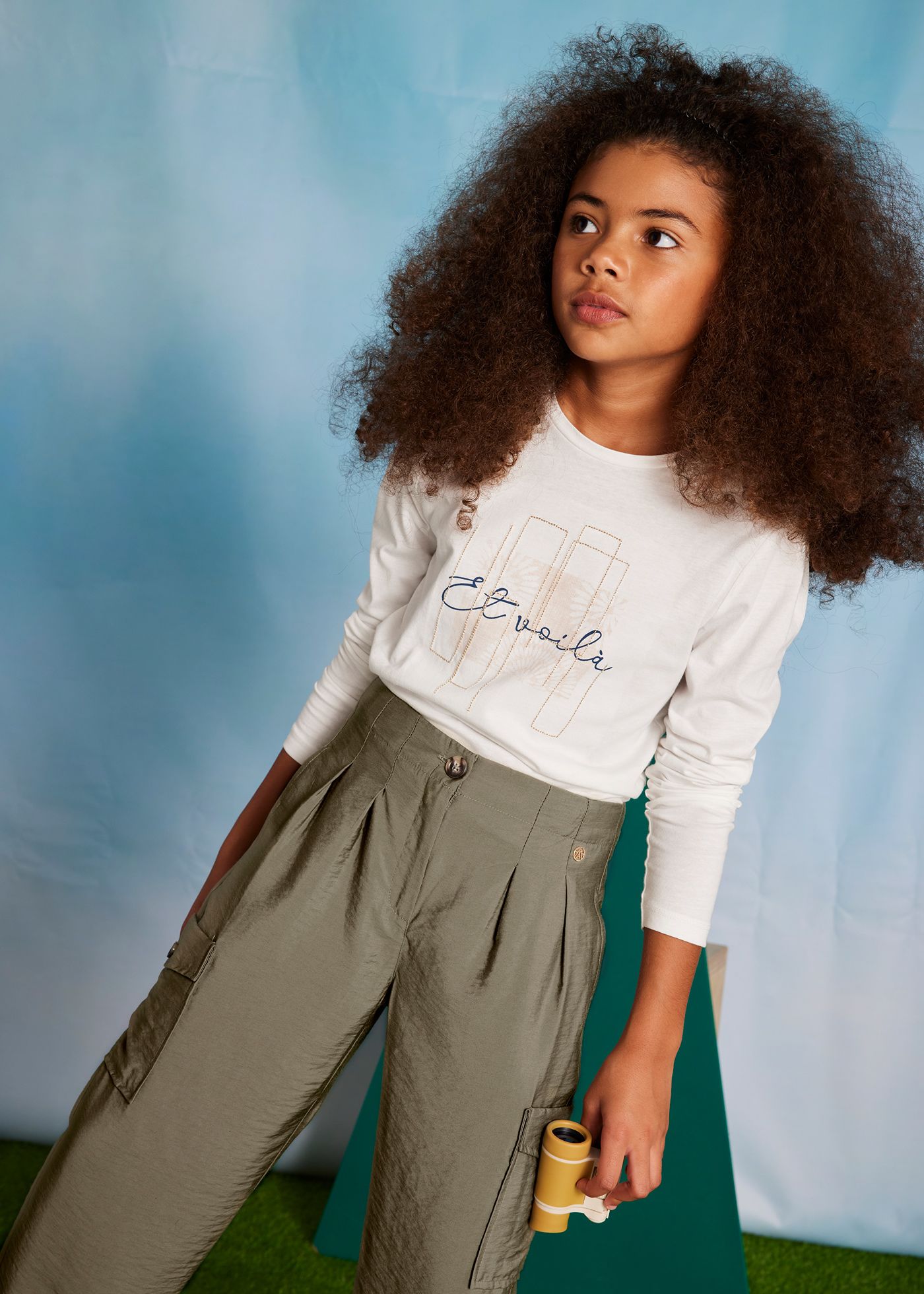 Girl flowy cargo trousers