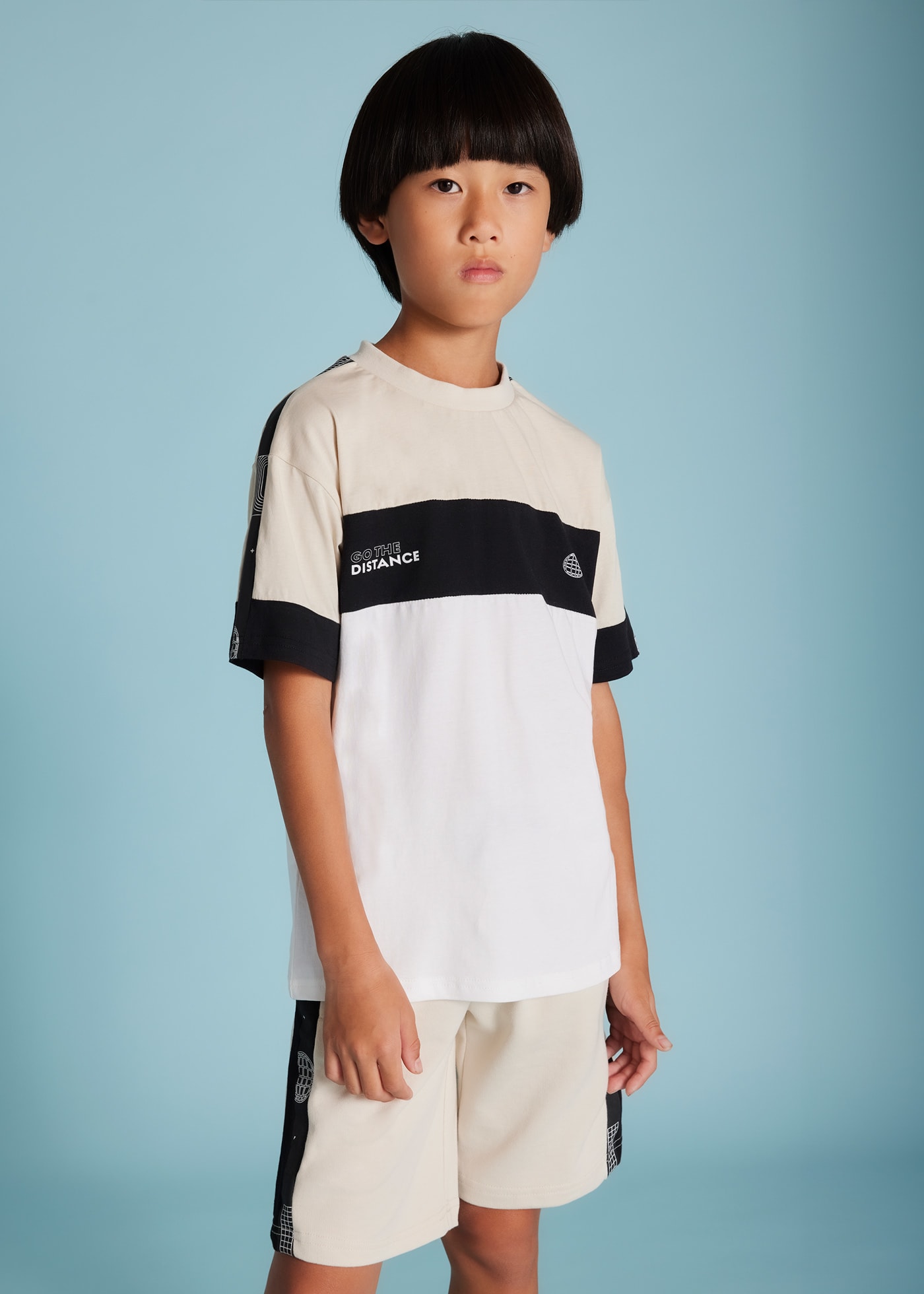 Boy Color Block T-Shirt and Shorts Set