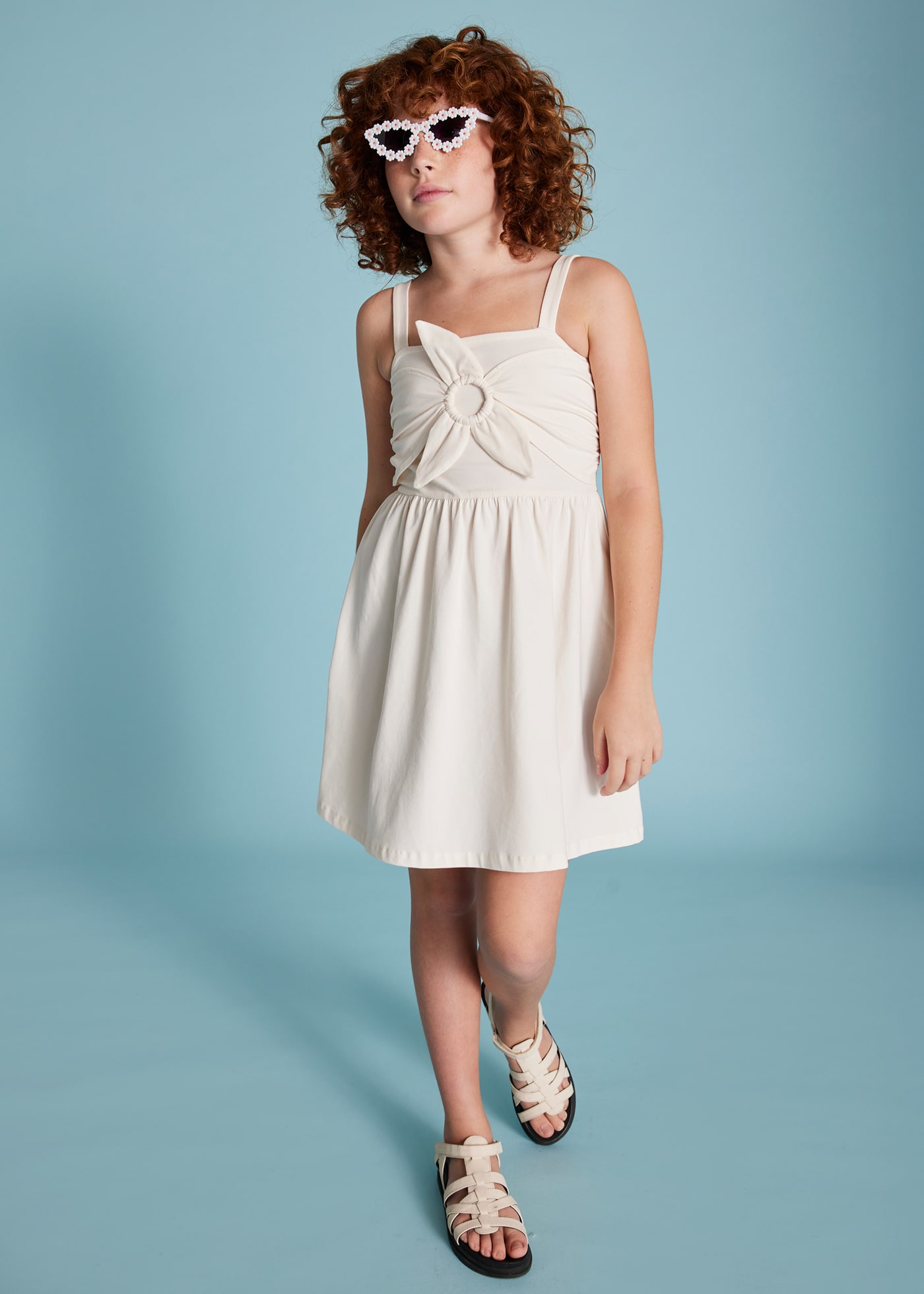 Rochie bretele flori fata