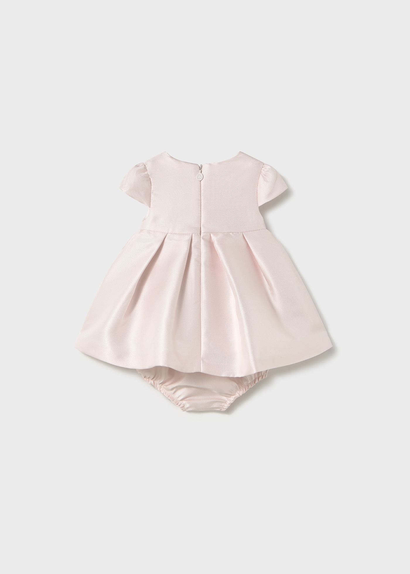 Newborn girl mikado dress with nappy cover