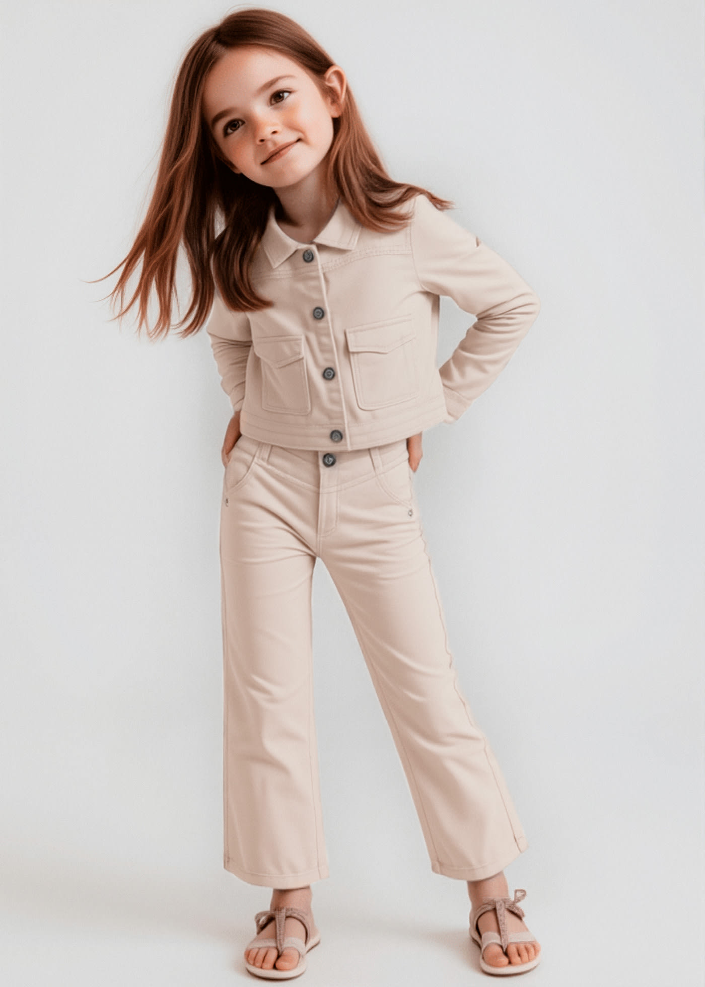 Girl wide fit twill trousers