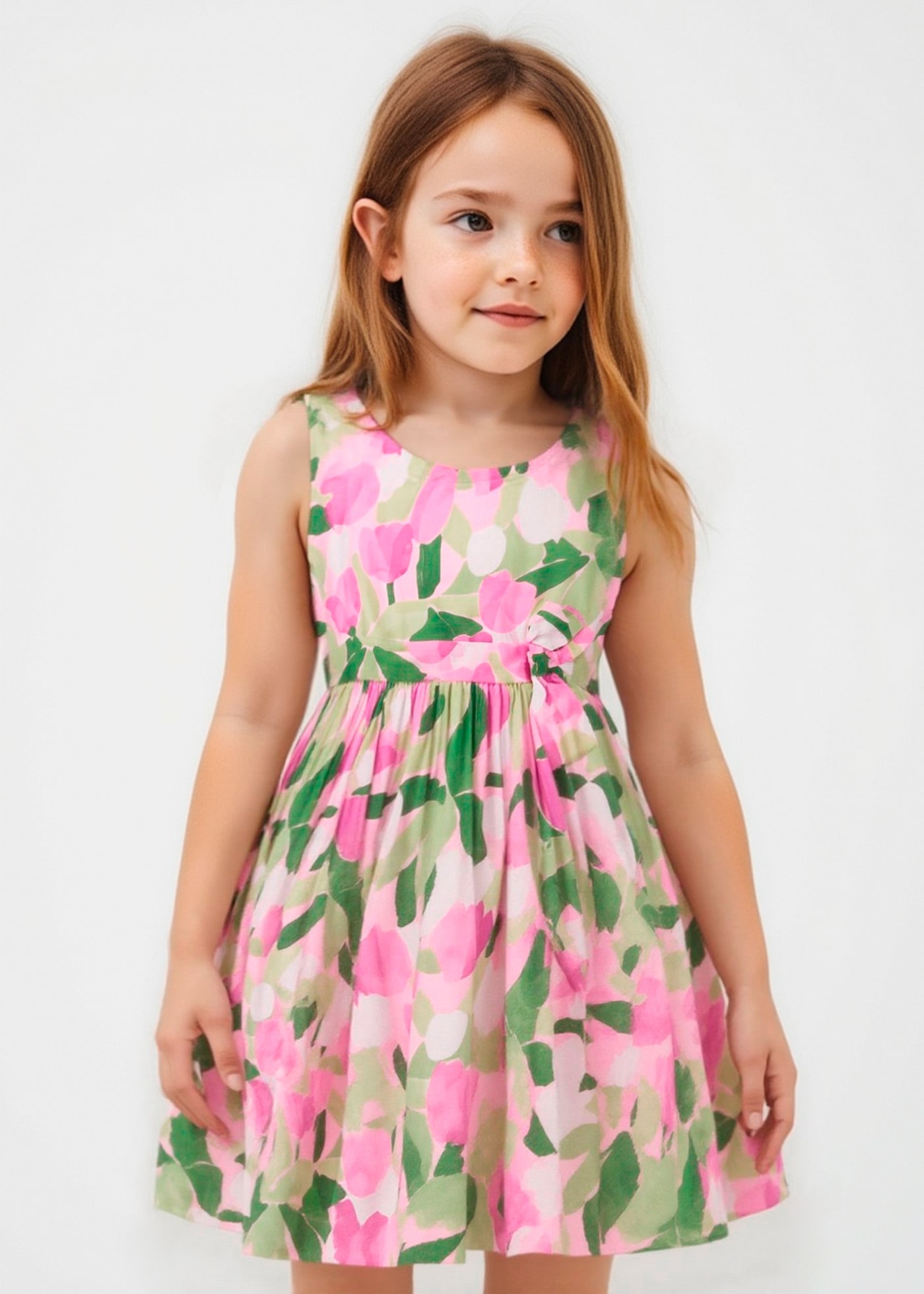 Rochie imprimeu floral fetita