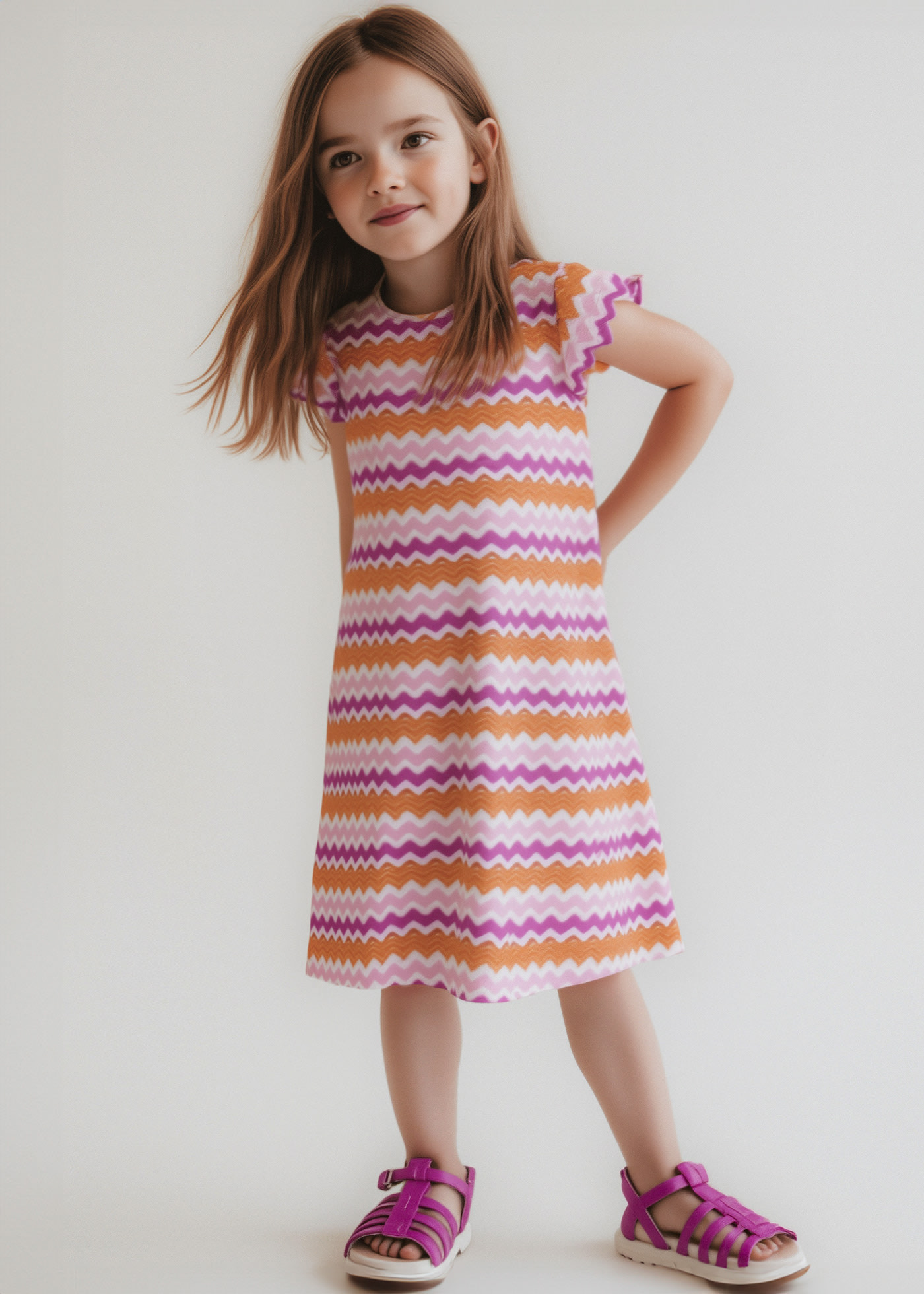 Robe zigzag fille