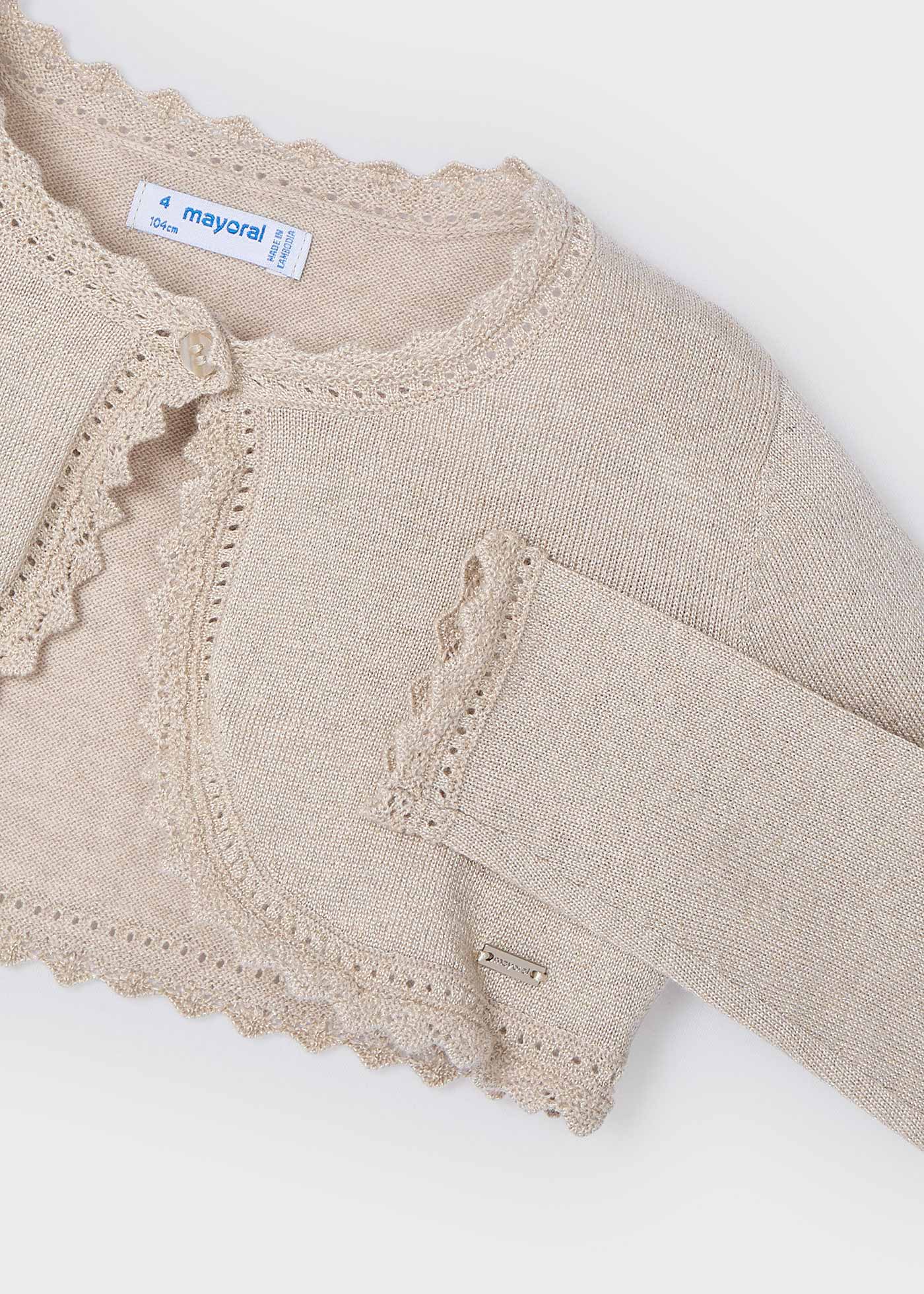 Cardigan modello bolerino in maglia bambina