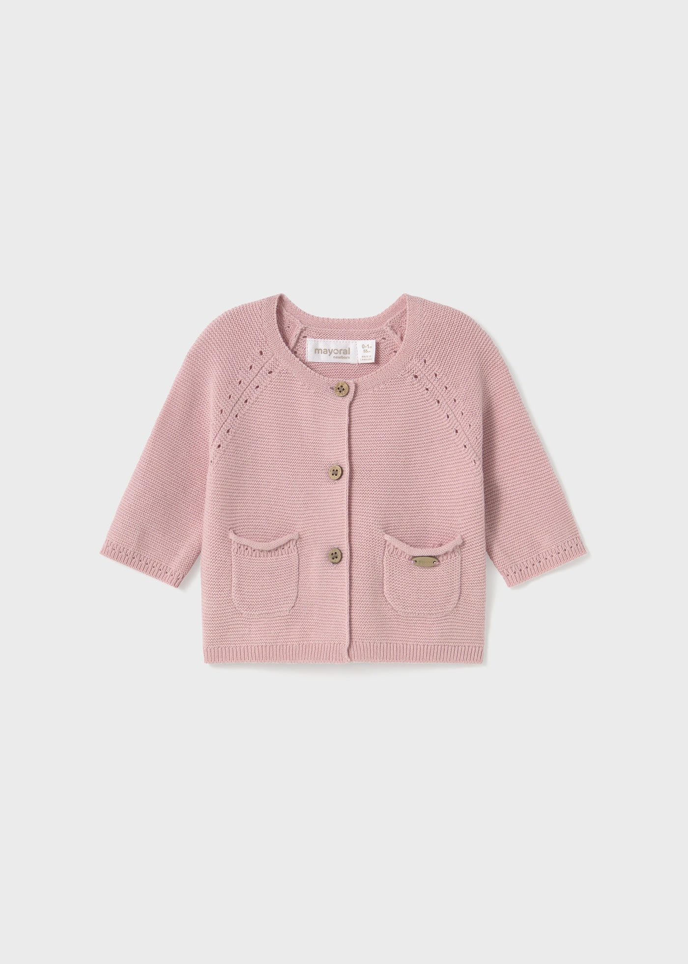 Rebeca tricot botones recién nacida