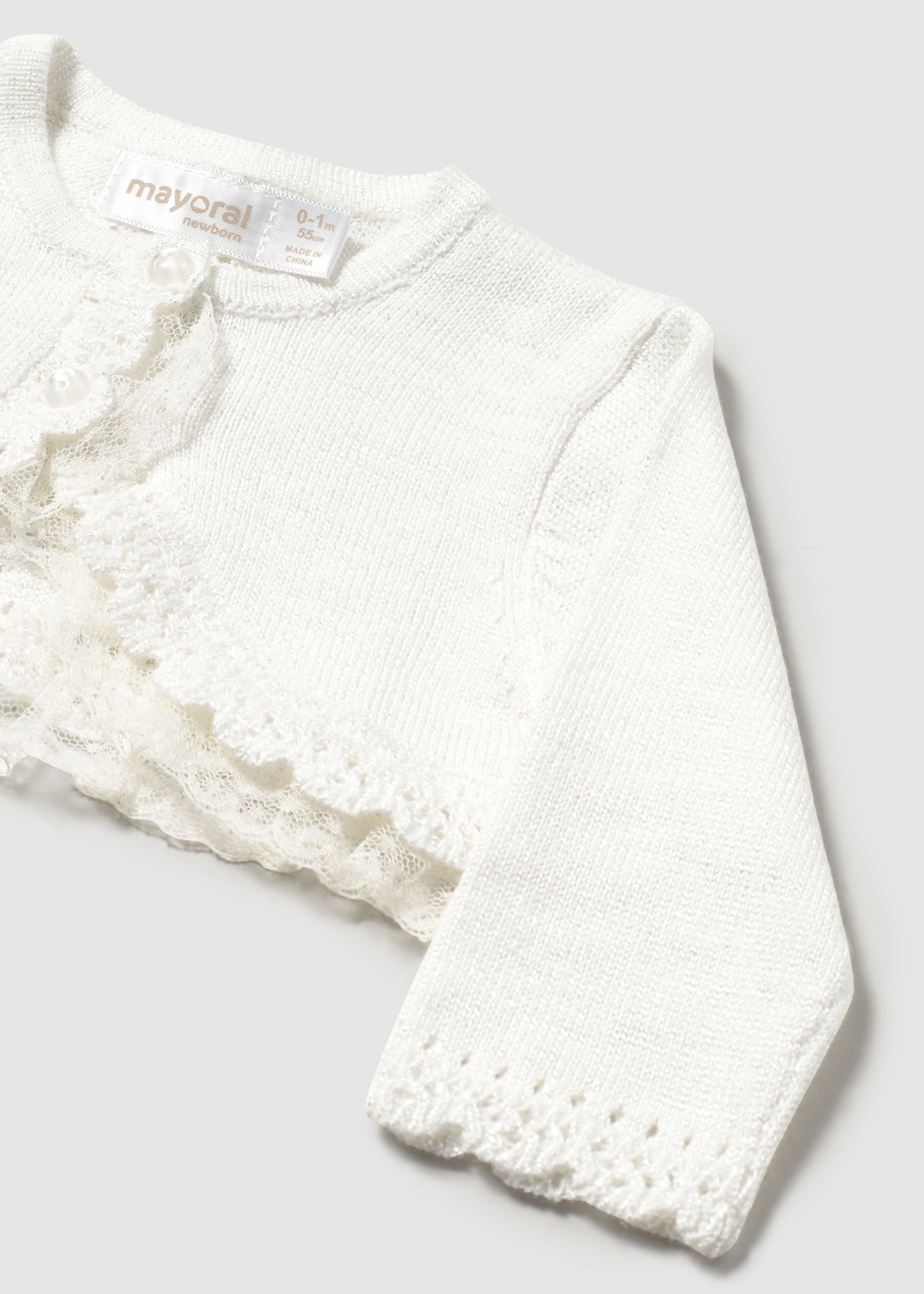 Bolero tricot ceremonie nou-nascut