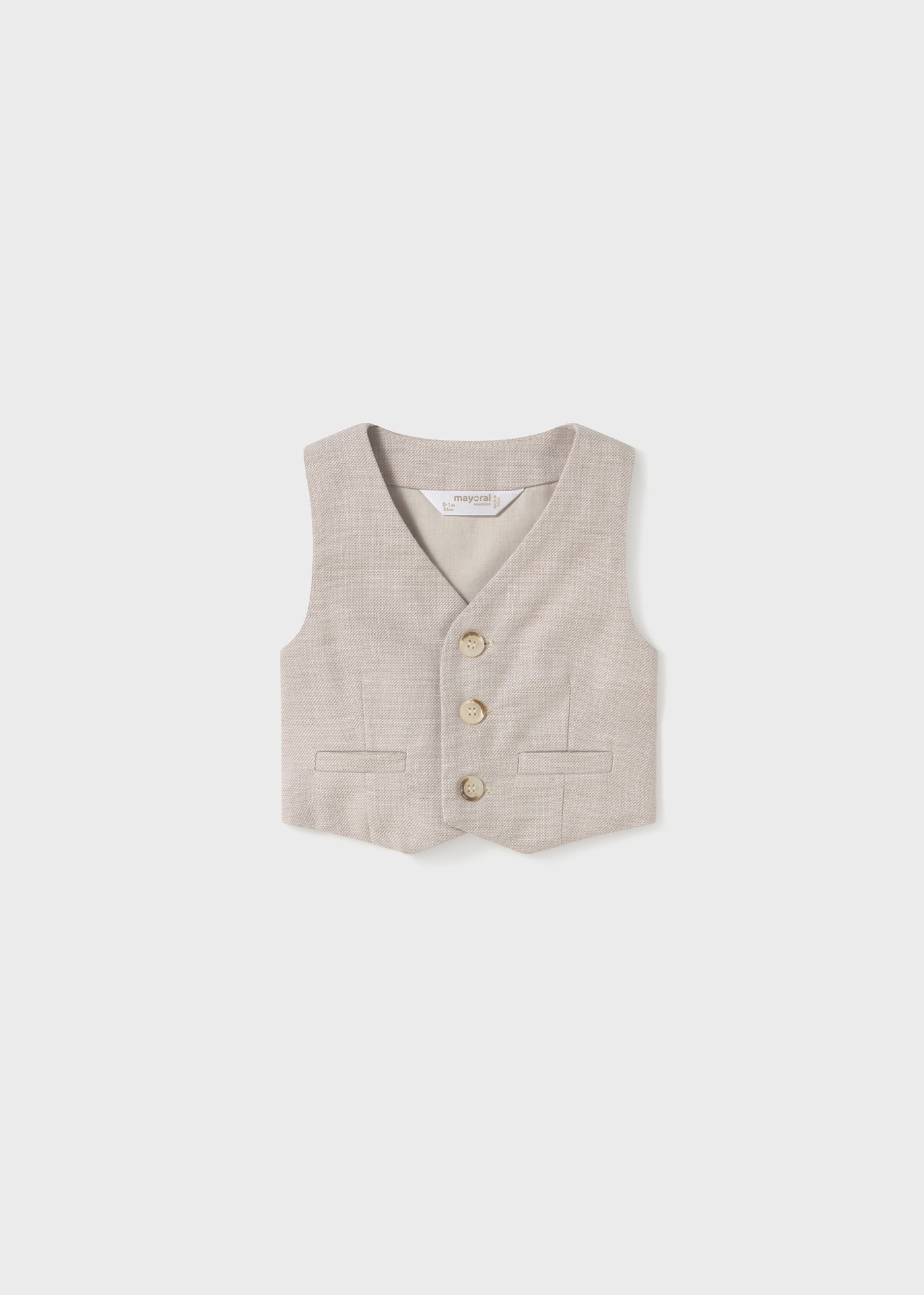 Newborn boy linen waistcoat