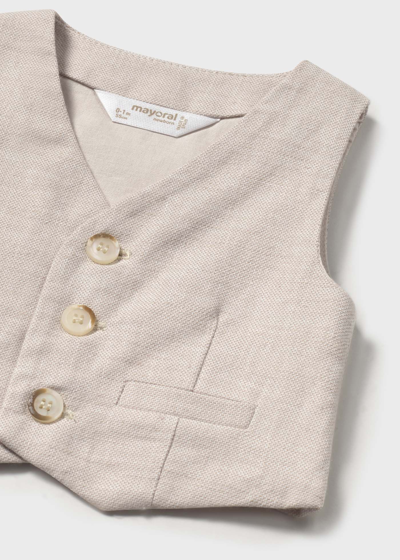 Newborn boy linen waistcoat