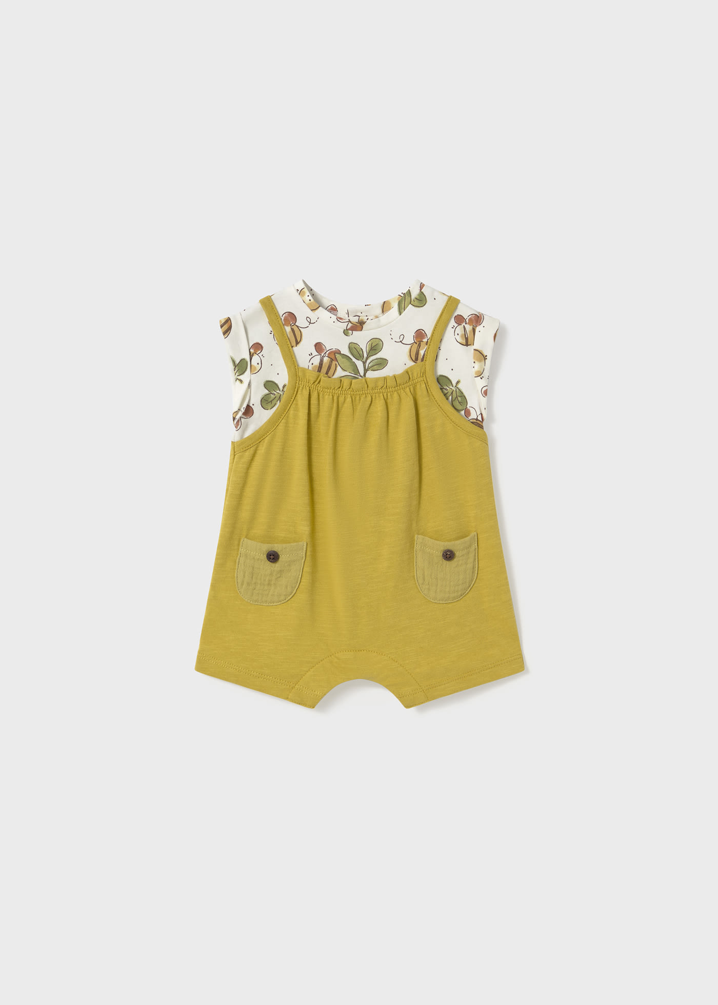 Newborn Simulated Dungaree Romper