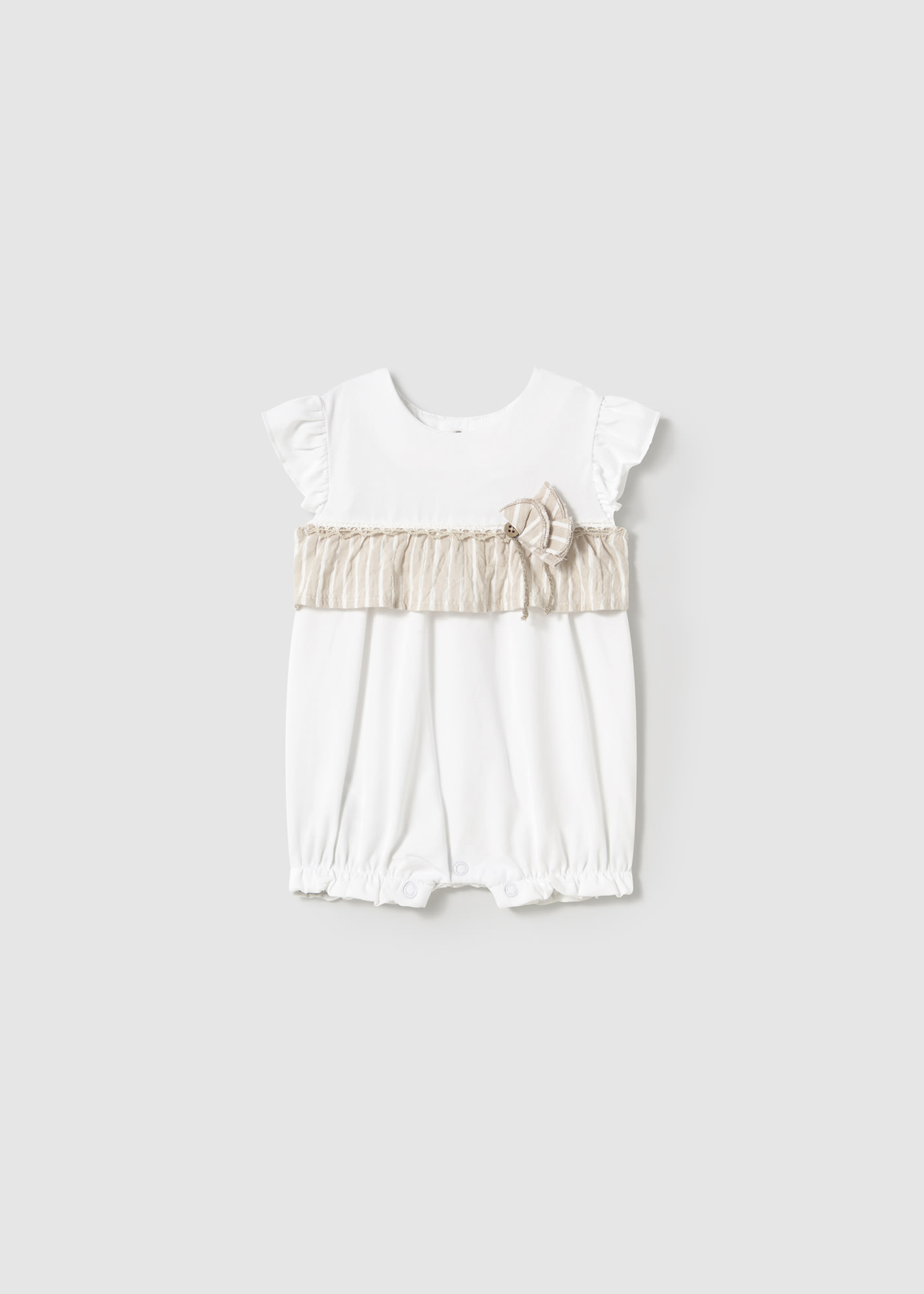 Newborn girl stripe detail romper