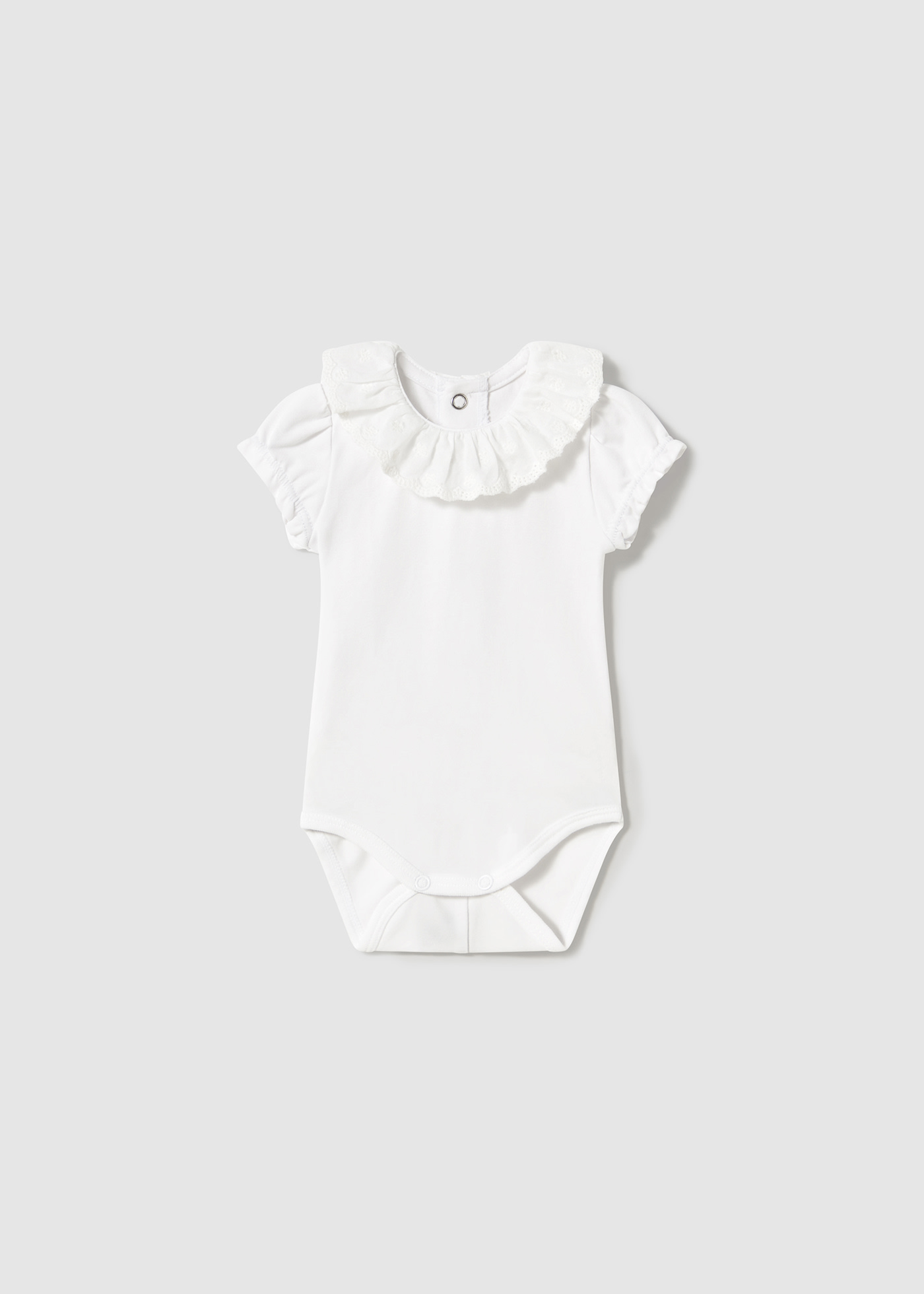 Newborn girl ruffle collar bodysuit