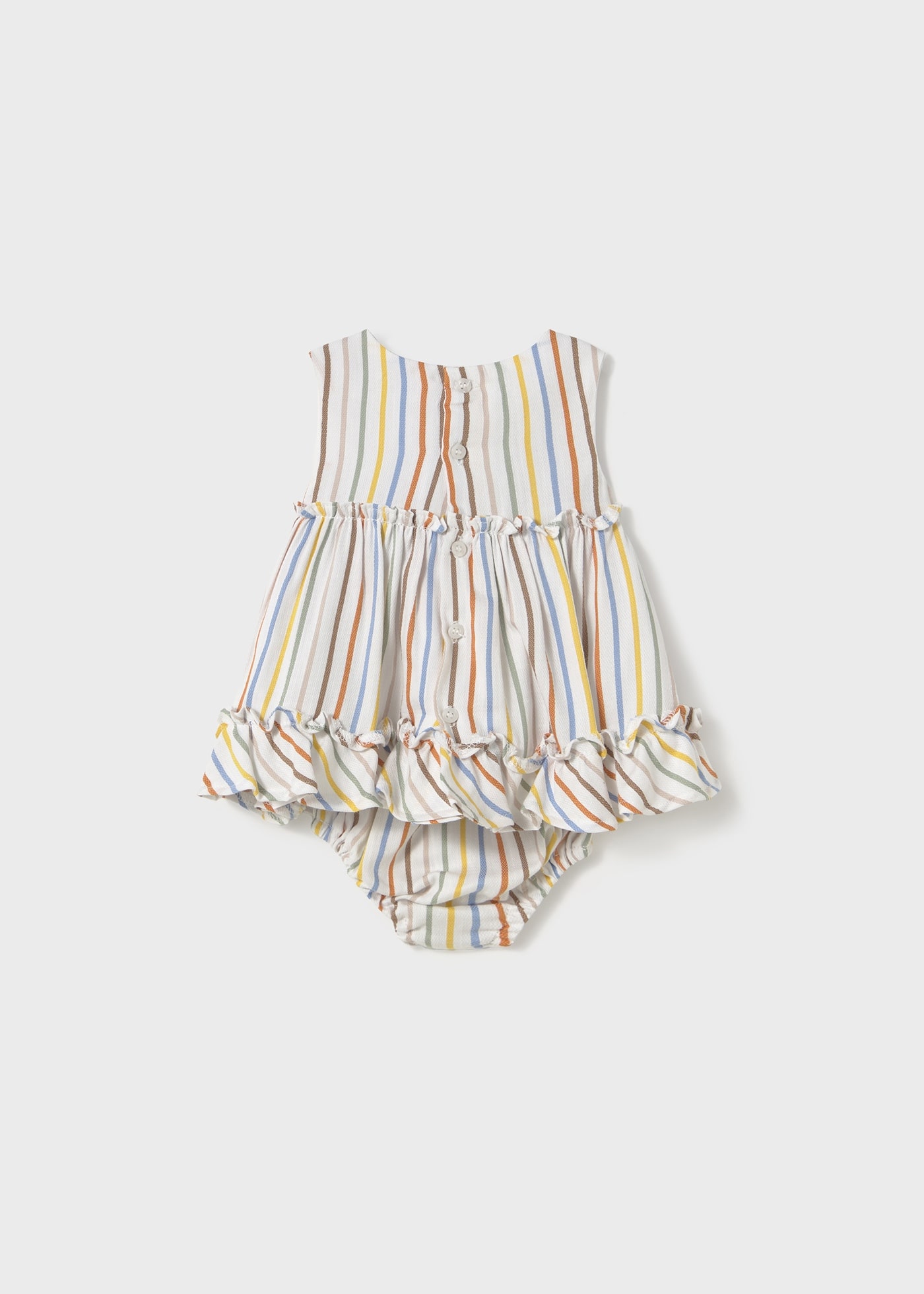 Vestido com tapa fralda riscas recém nascida